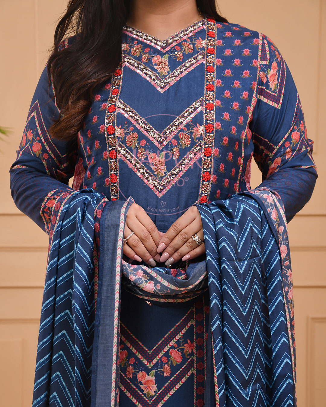 Premium Muslin HandEmbroidered Pant Set - The Jaipur Studio