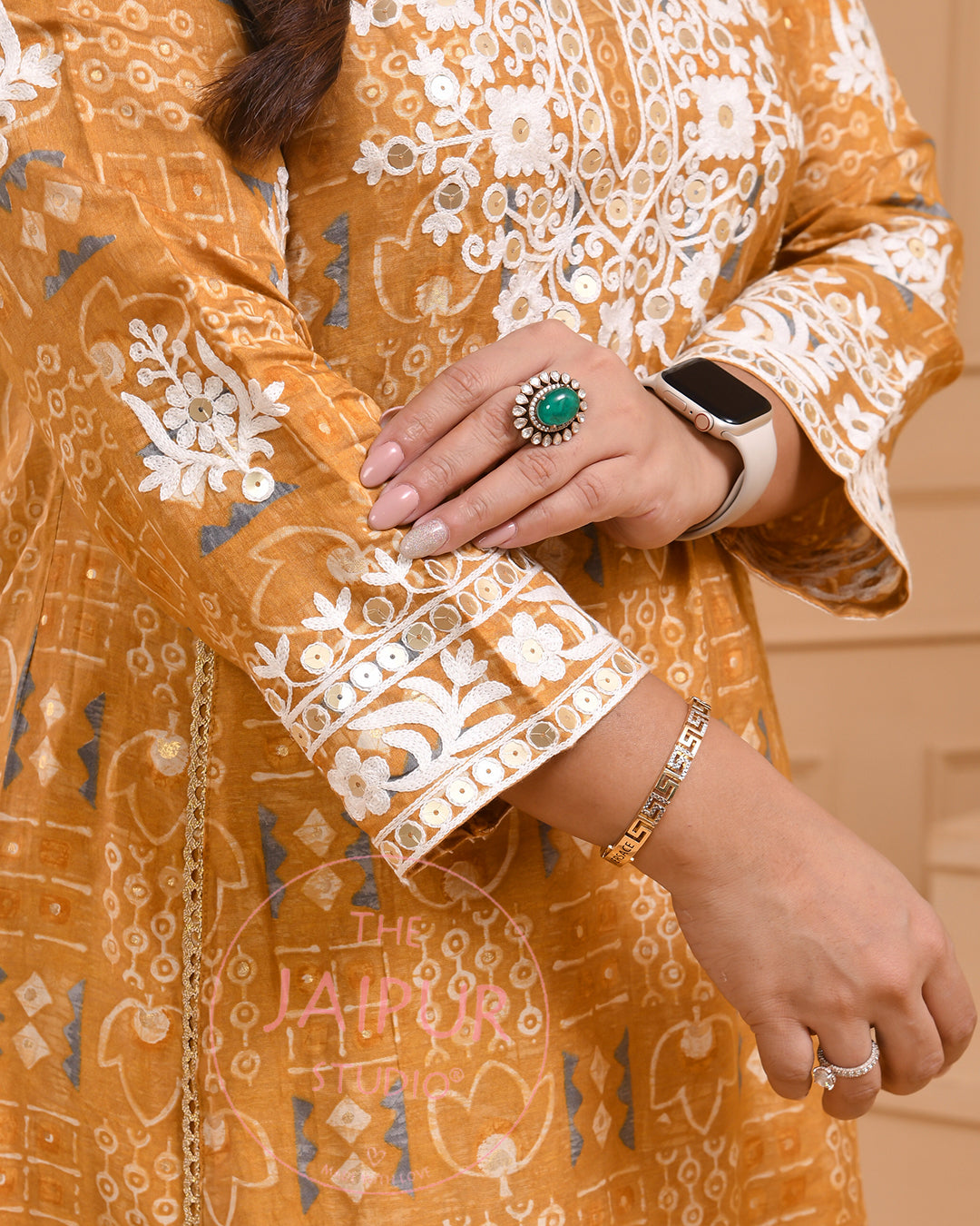 Maisha Muslin Thread Embroidered Plazo Set - The Jaipur Studio