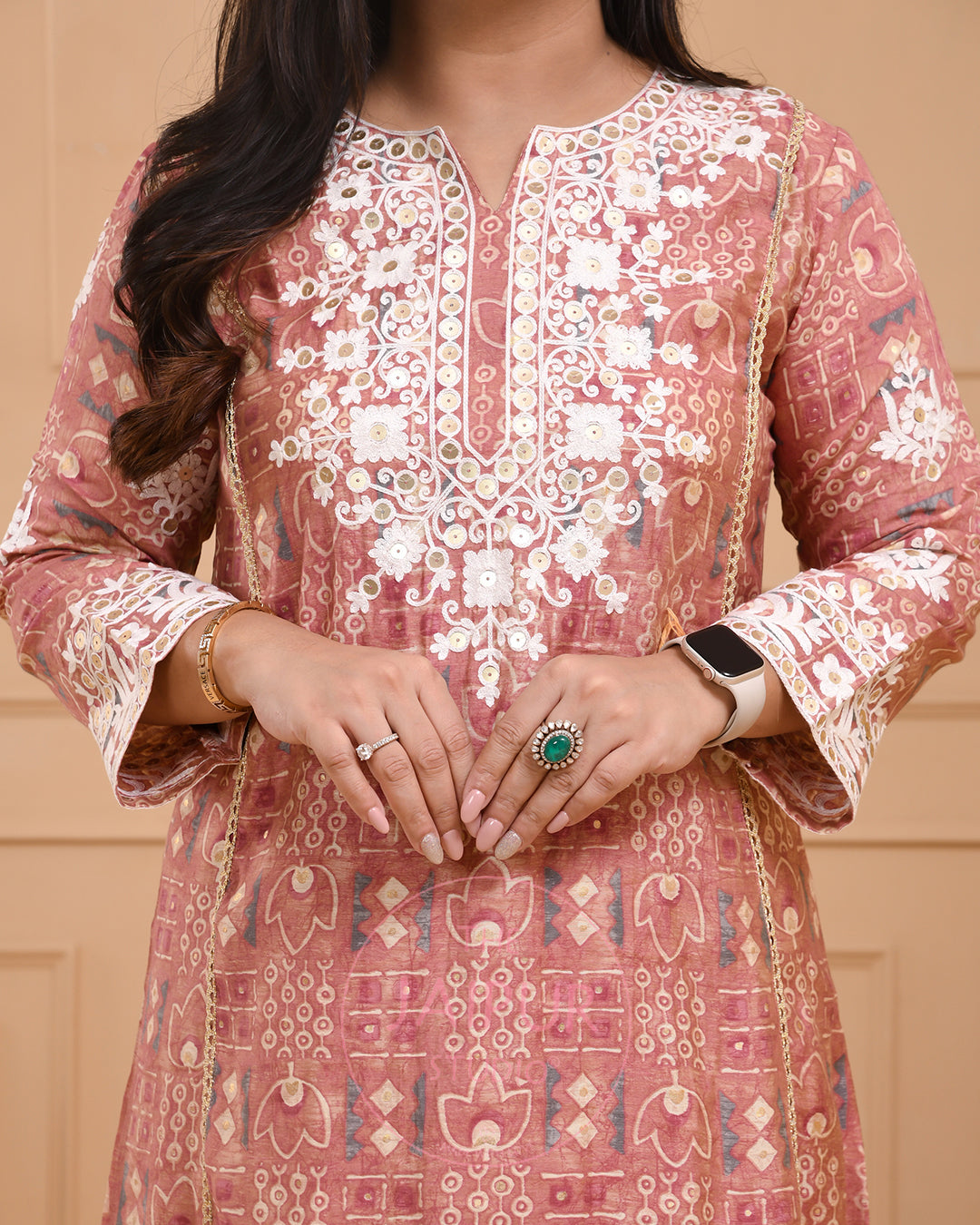 Maisha Muslin Thread Embroidered Plazo Set - The Jaipur Studio