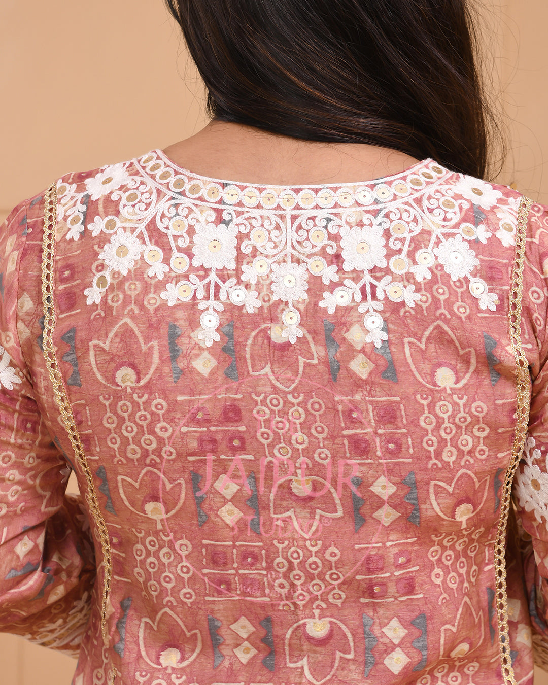 Maisha Muslin Thread Embroidered Plazo Set - The Jaipur Studio