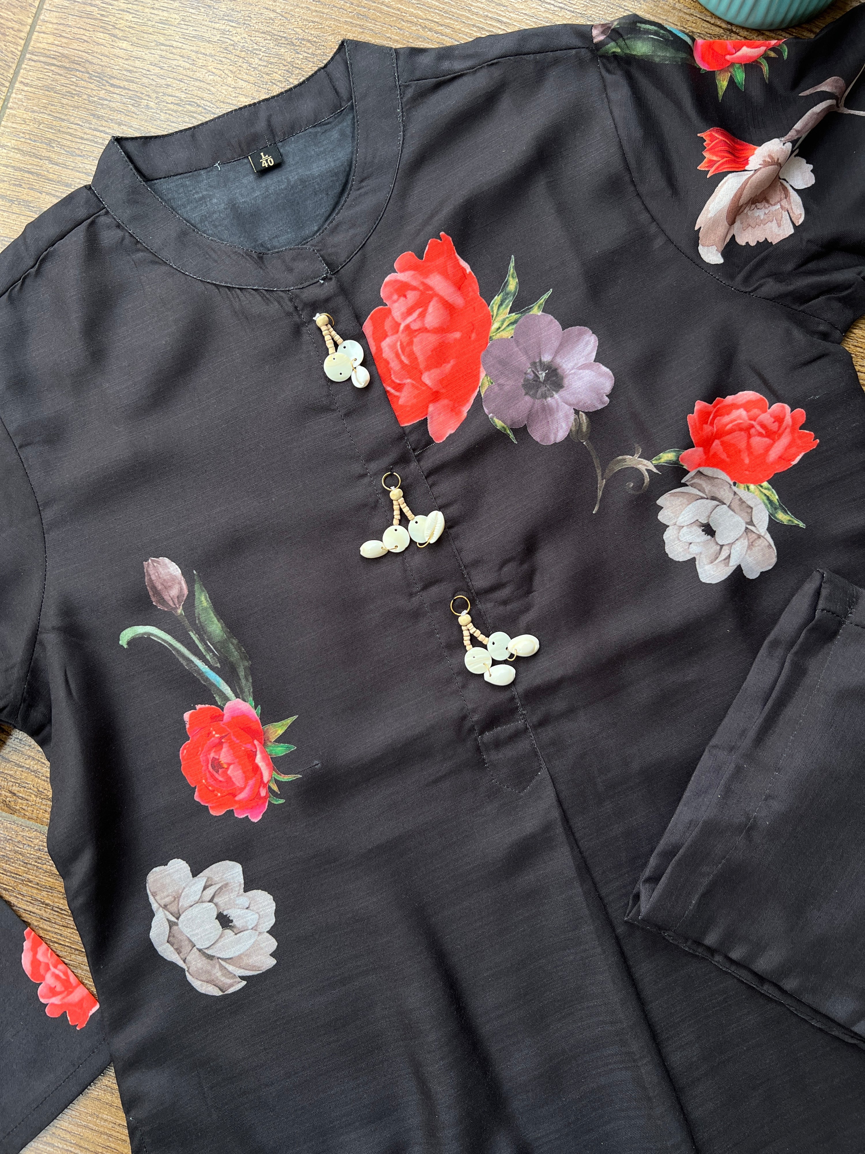 Muslin Rose Digital Print Coord set - The Jaipur Studio