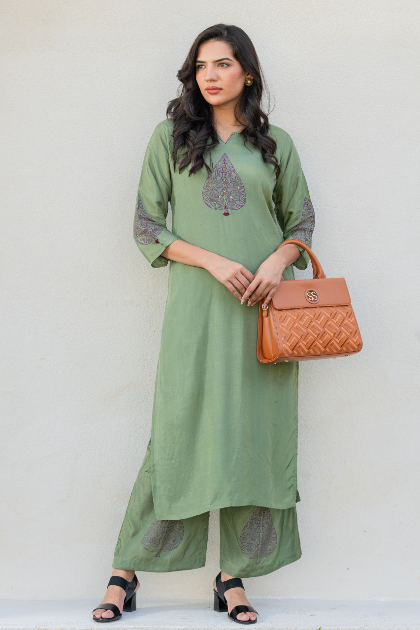 Rubab Muslin Handblock Print Coord Set - The Jaipur Studio