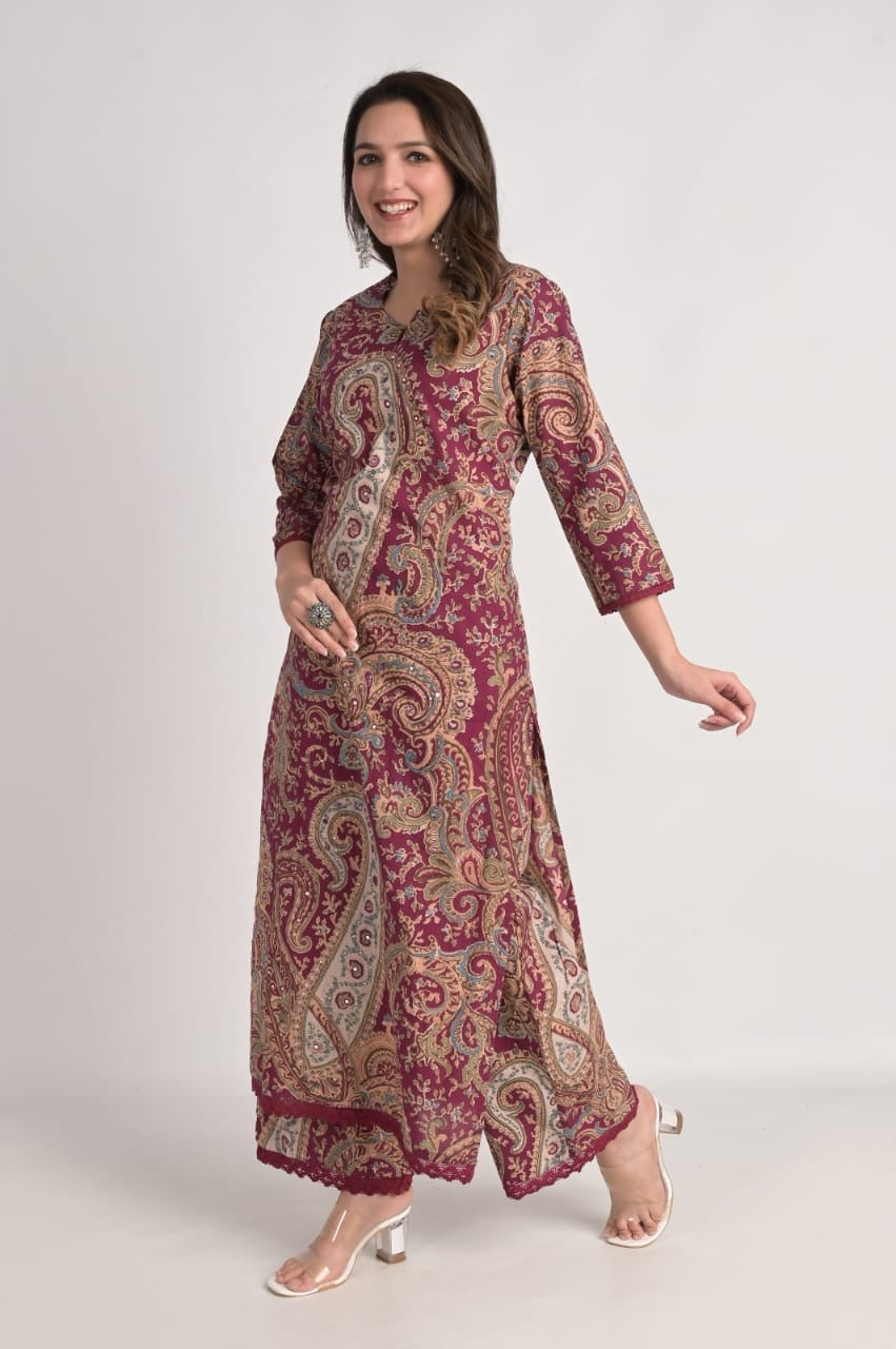 Kalamkari Embroidered Cotton Coord Set - The Jaipur Studio
