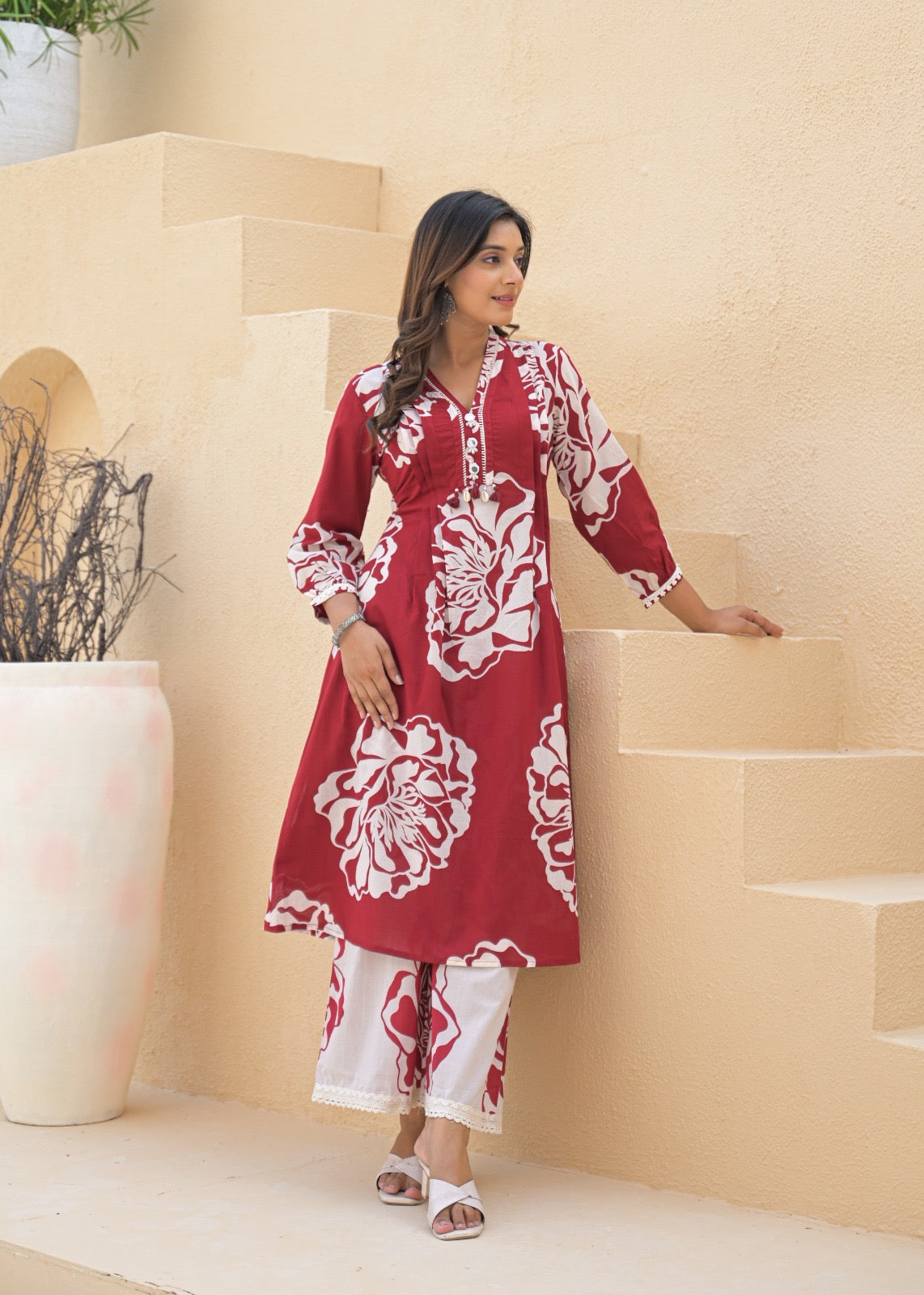 Mishika Cotton A-line Coord set - The Jaipur Studio