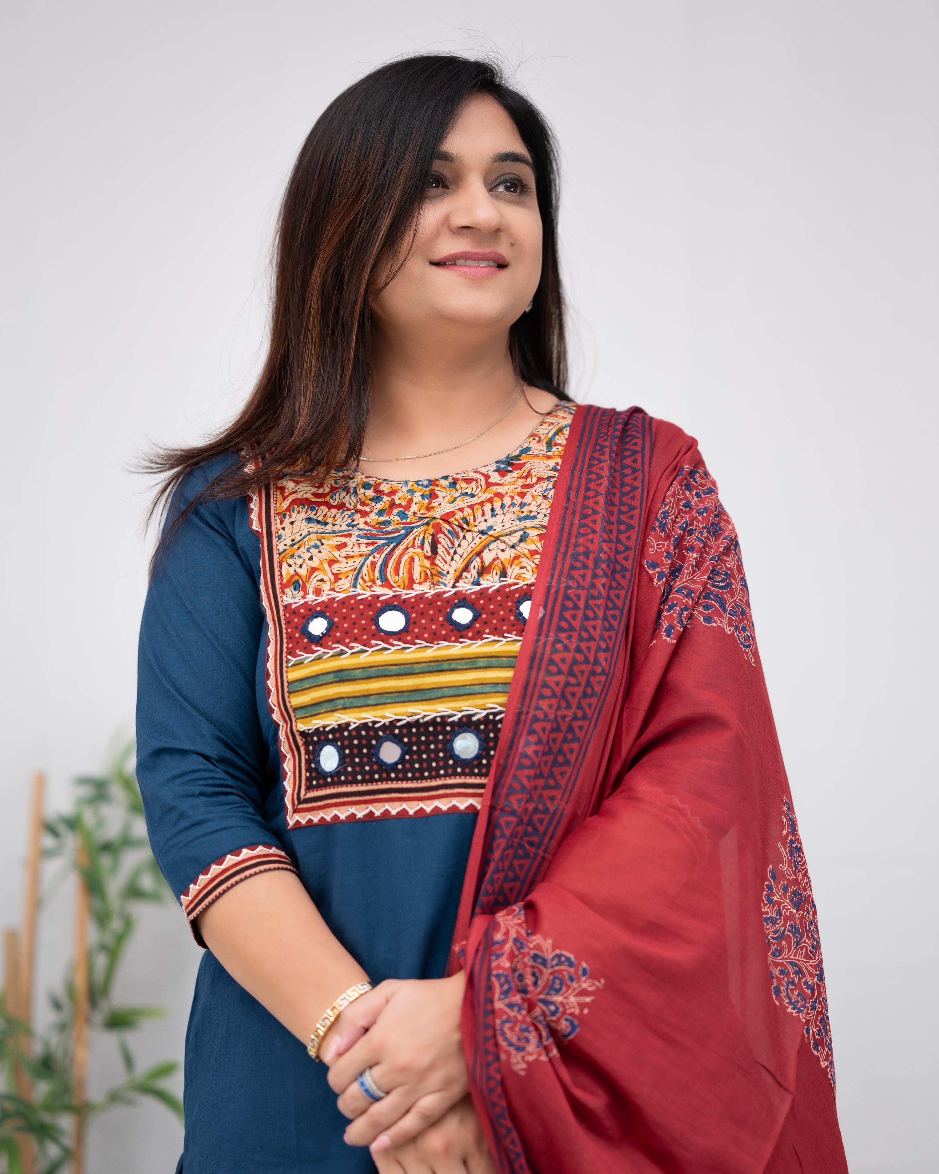 Niharika Hand Embroidered casual pant set - The Jaipur Studio