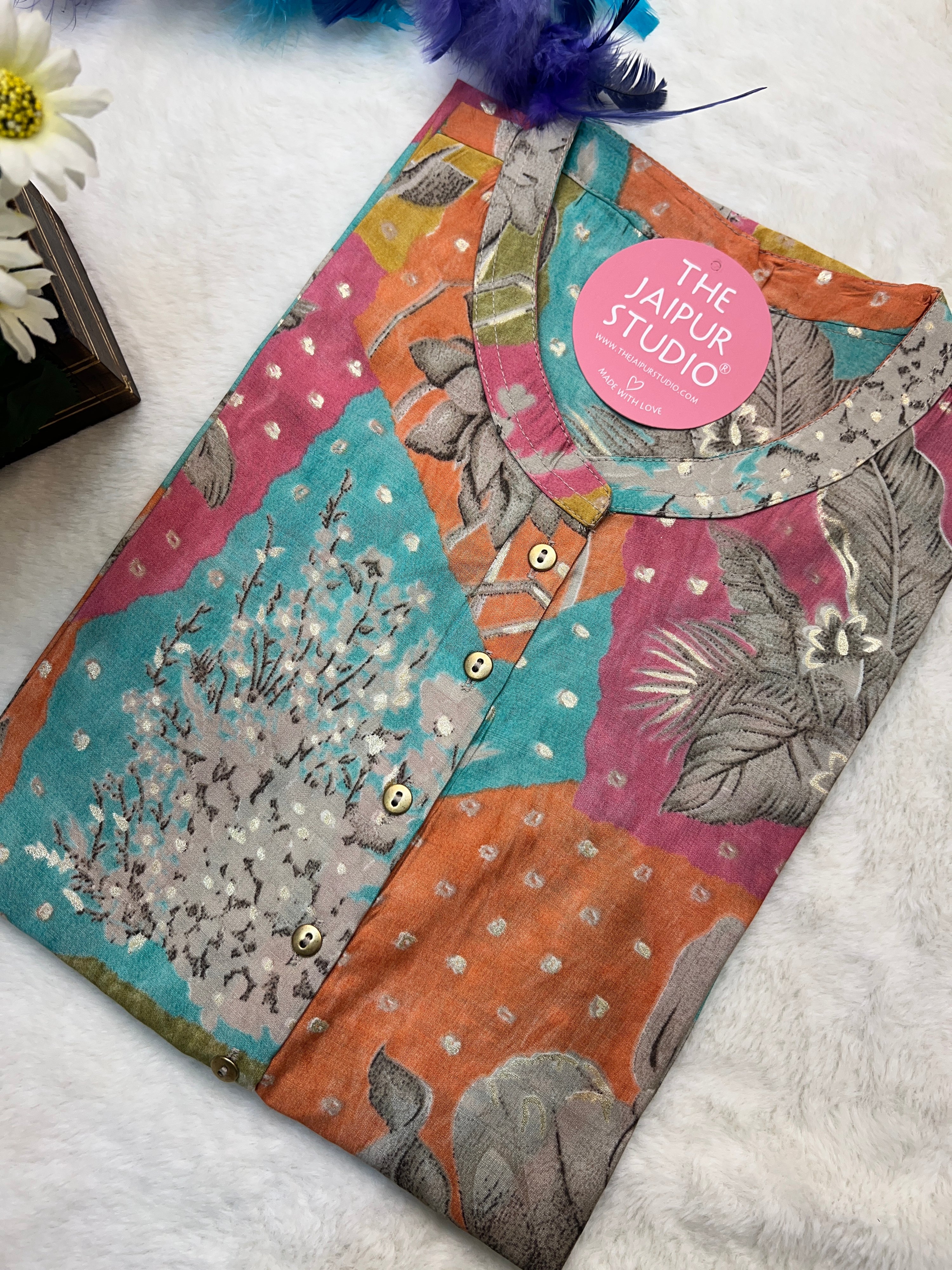 Casual Floral Short Tunic - The Jaipur Studio