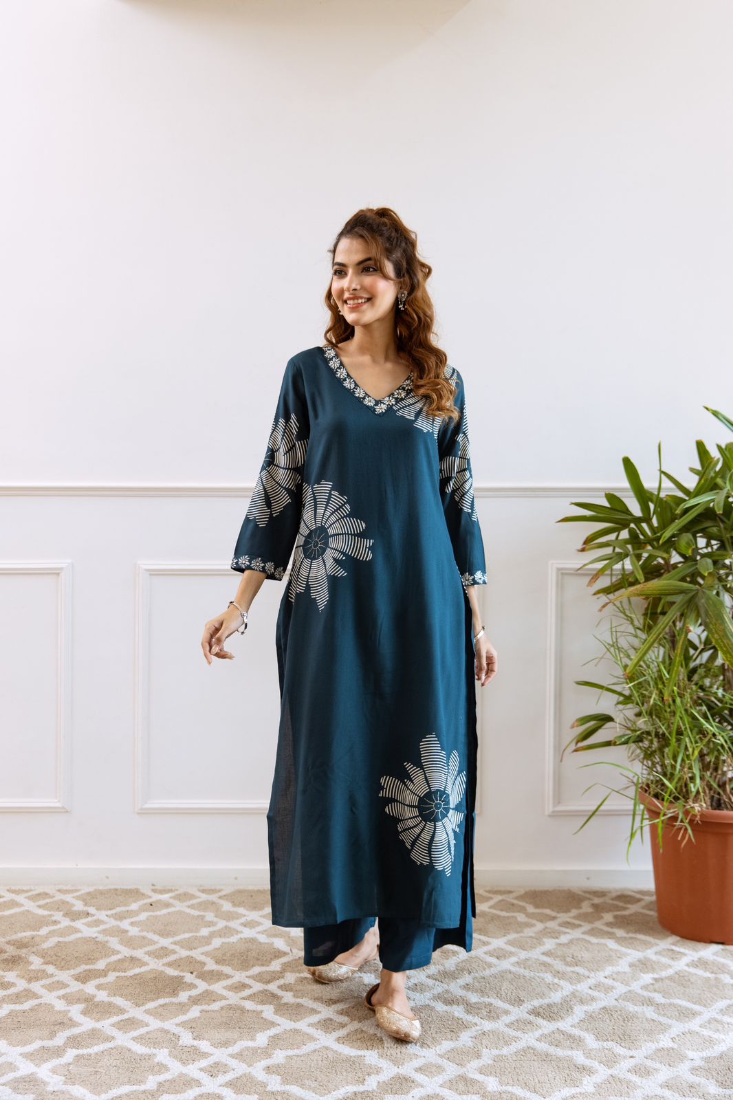 Tansi Rayon Embroidered Plazo Set - The Jaipur Studio