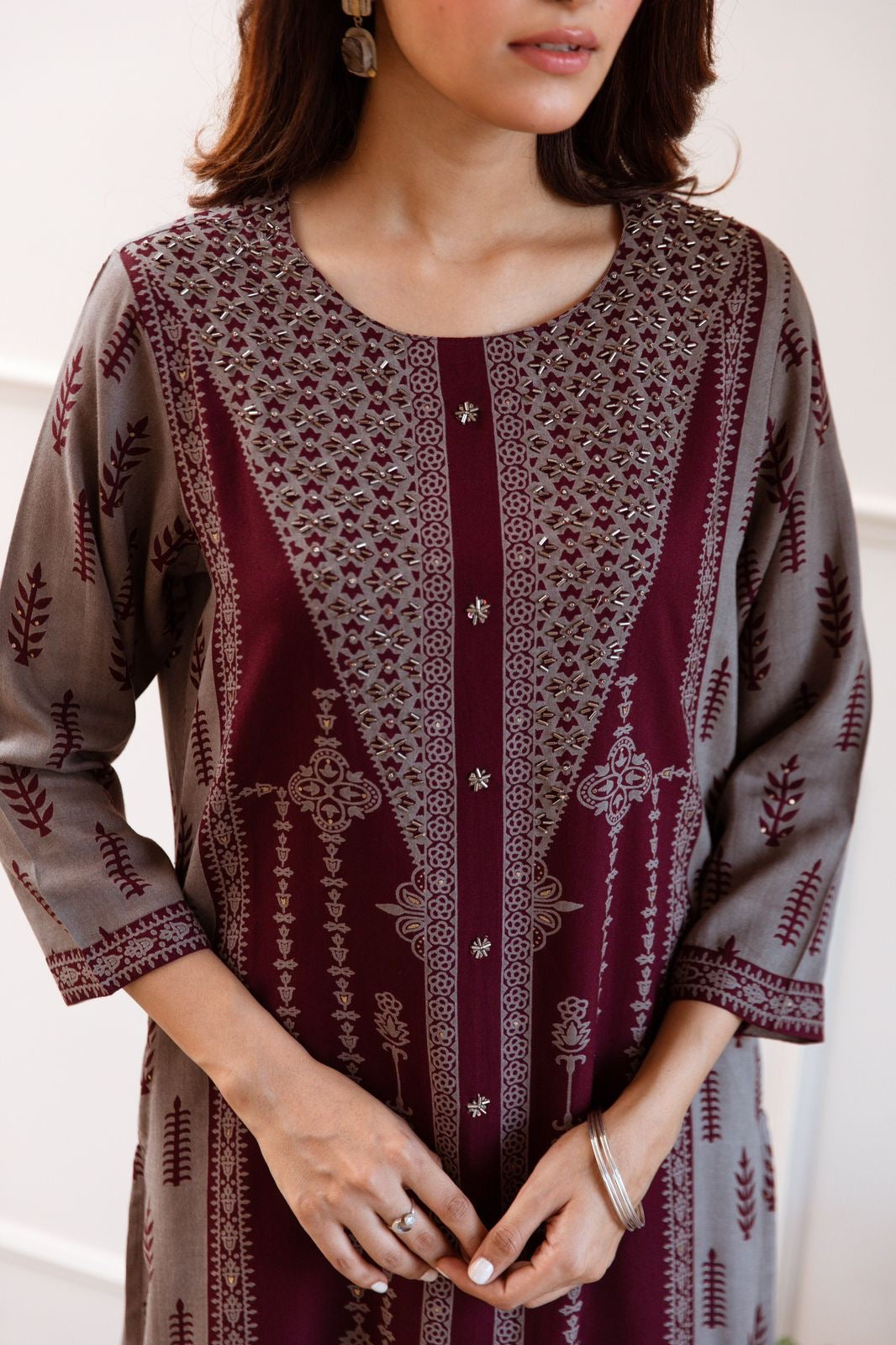 Taara Rayon A-line Handembroidered Plazo Set with Pocket - The Jaipur Studio