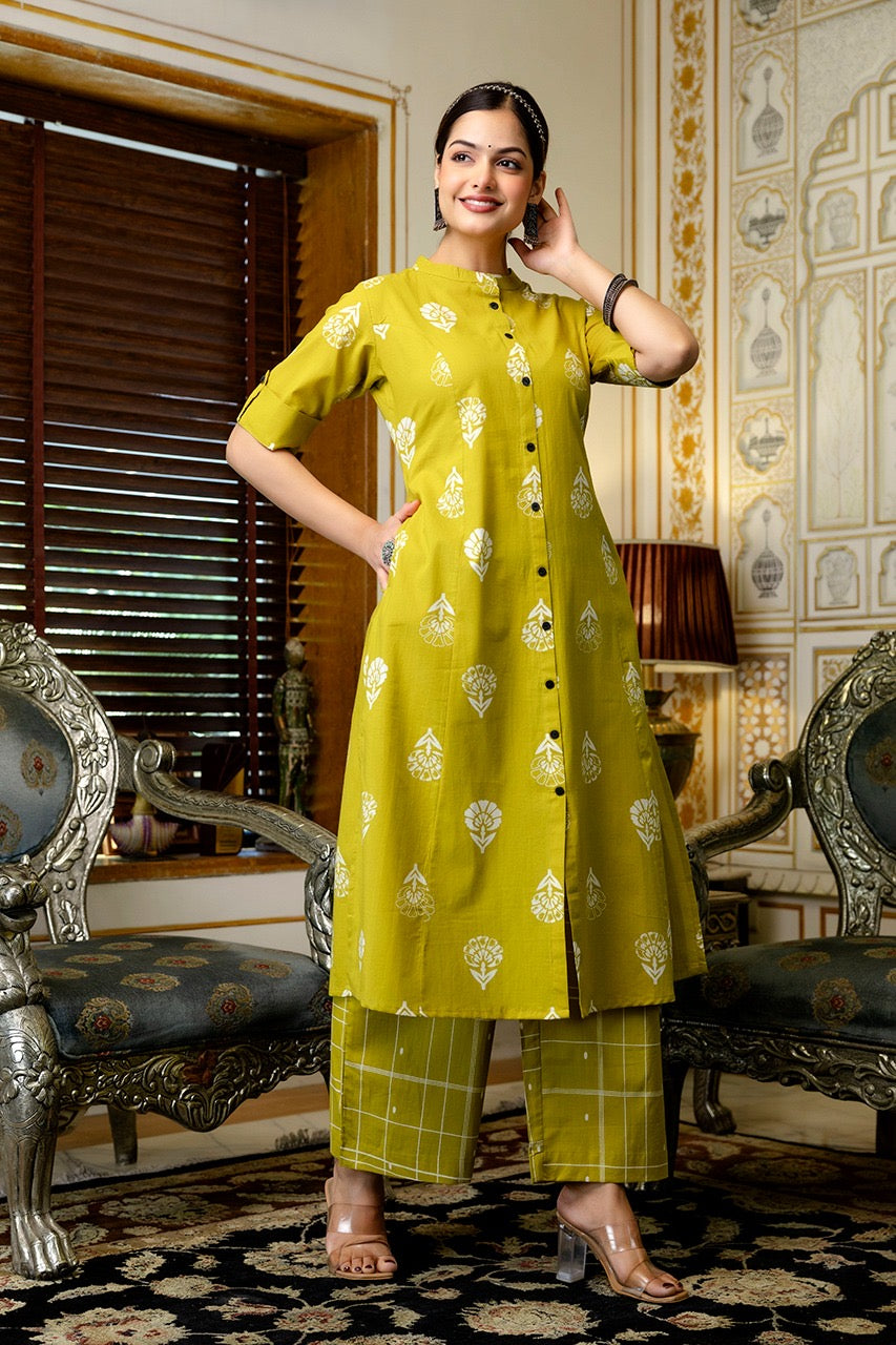 Cotton Floral Summerish A-line Coord Set - The Jaipur Studio