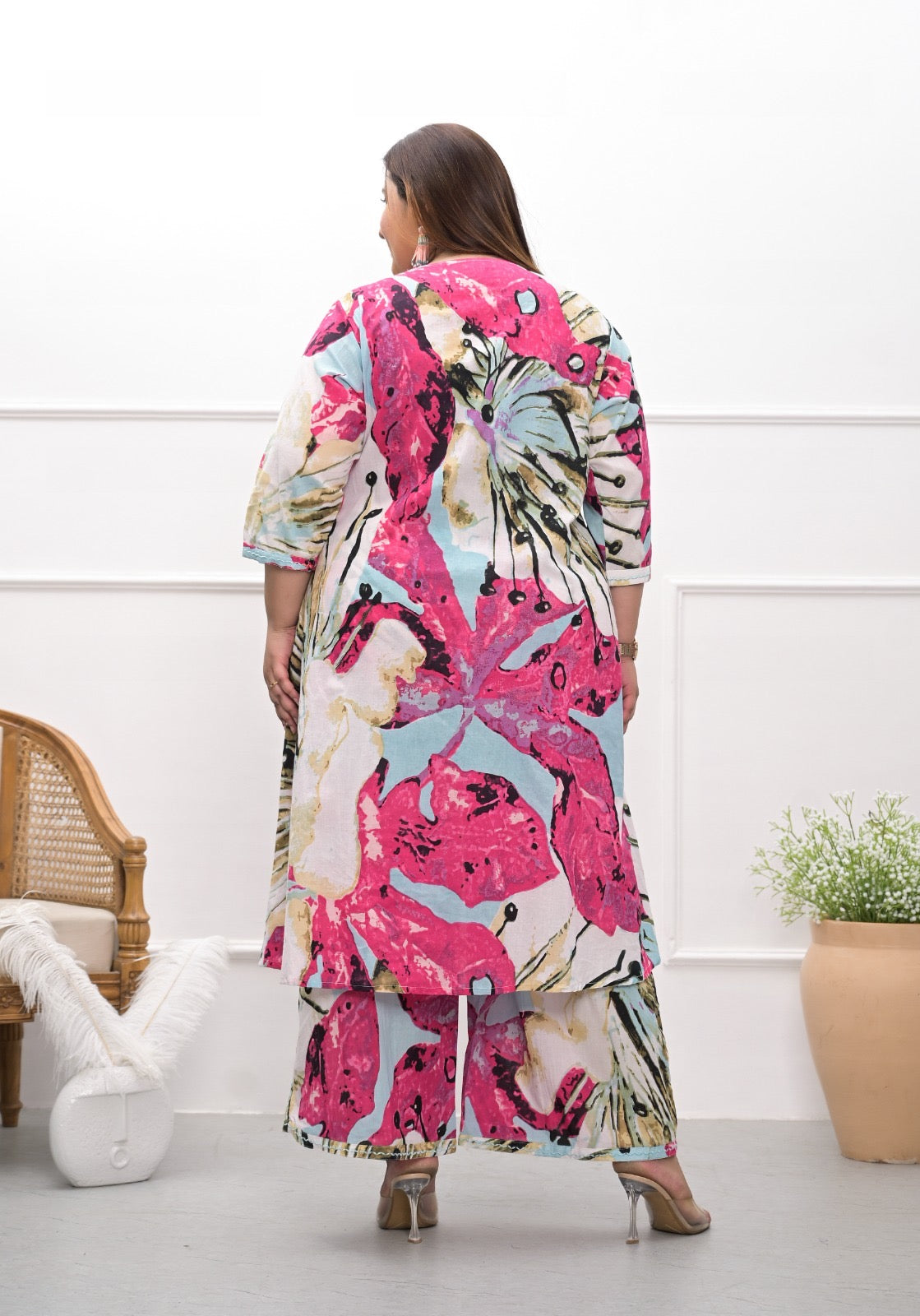 Plus Size Cotton A-line Coord Set - The Jaipur Studio