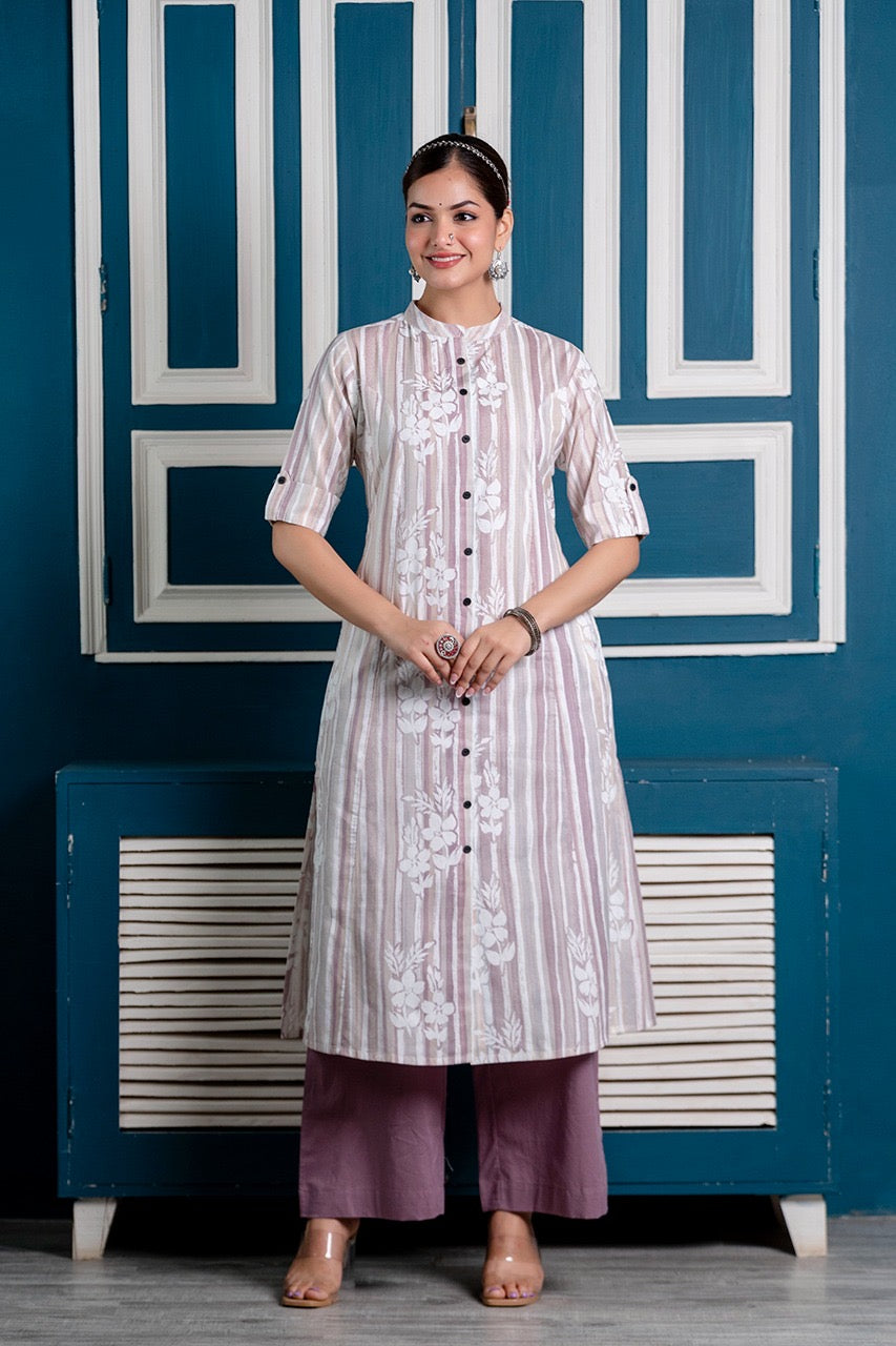 Cotton Floral Cotton A-line Coord set - The Jaipur Studio