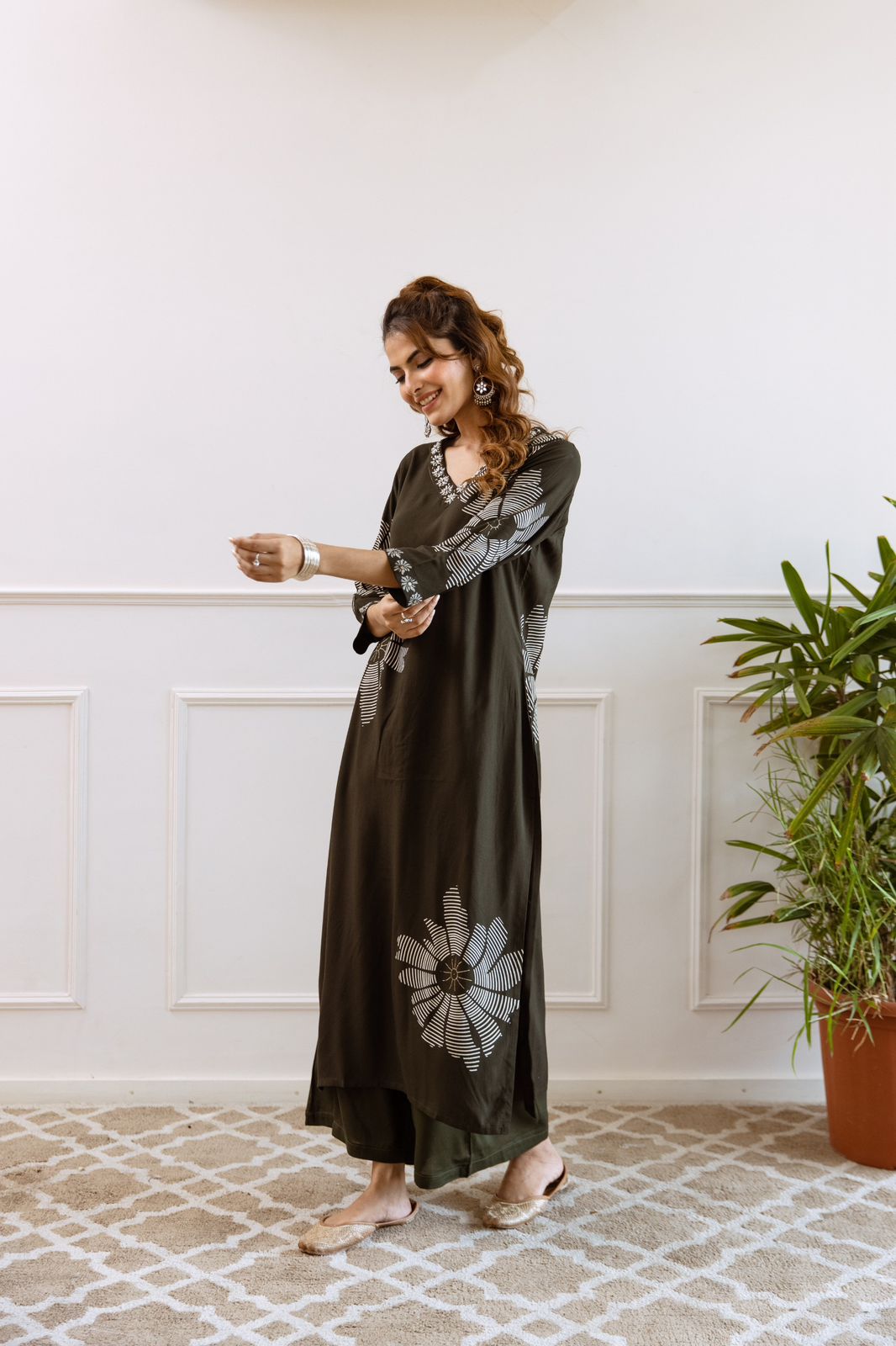 Tansi Rayon Embroidered Plazo Set - The Jaipur Studio