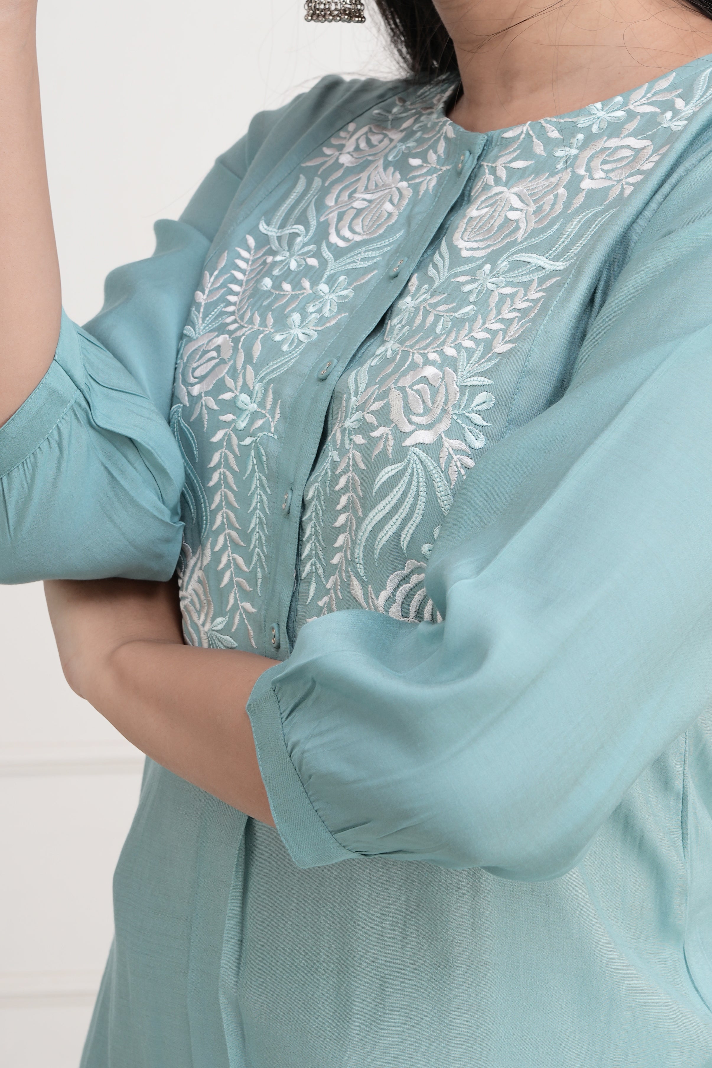 Niasa Muslin Embroidered Coord Set - The Jaipur Studio