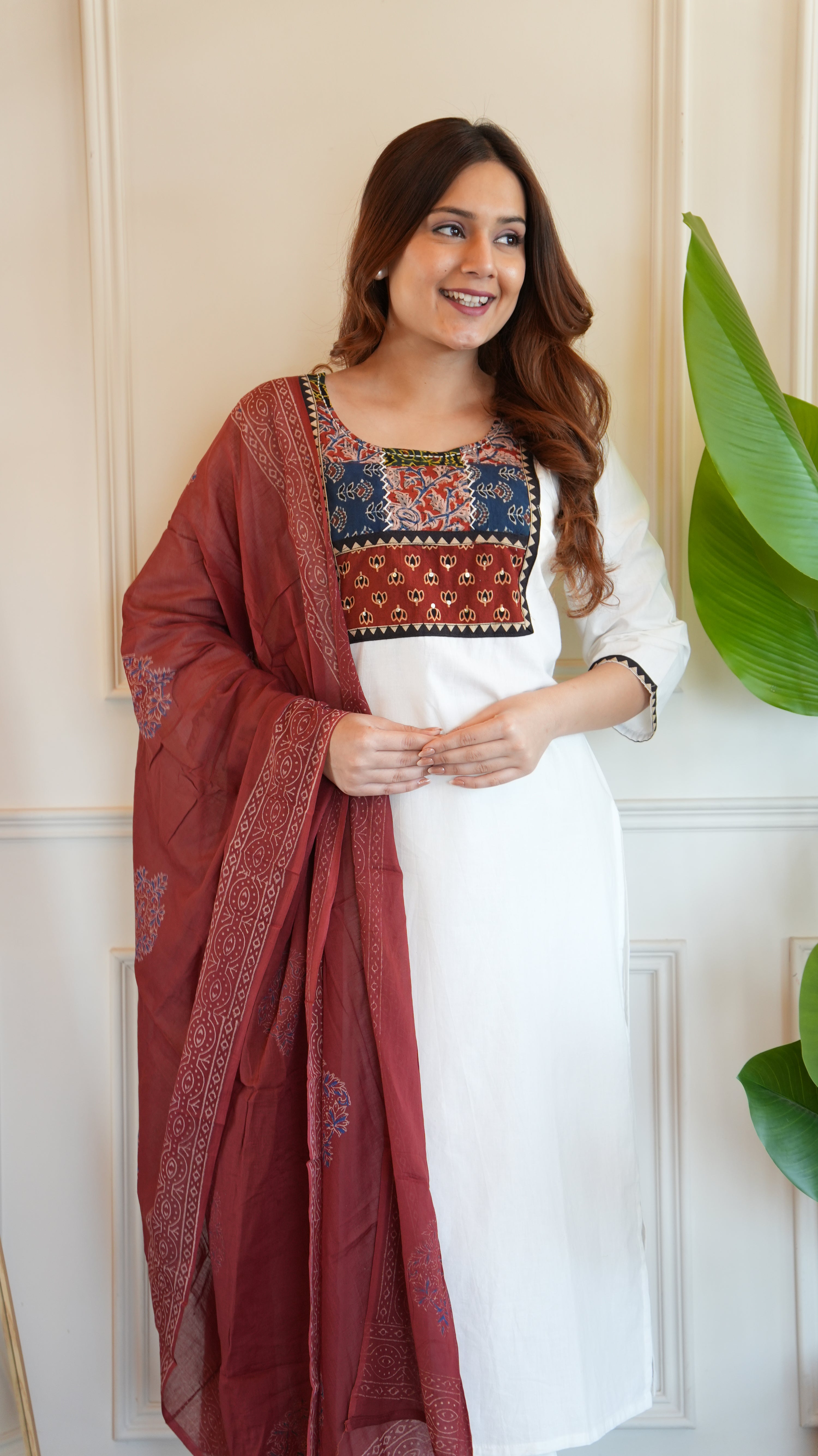 Niharika Cotton Patch Detailed Pant set - The Jaipur Studio