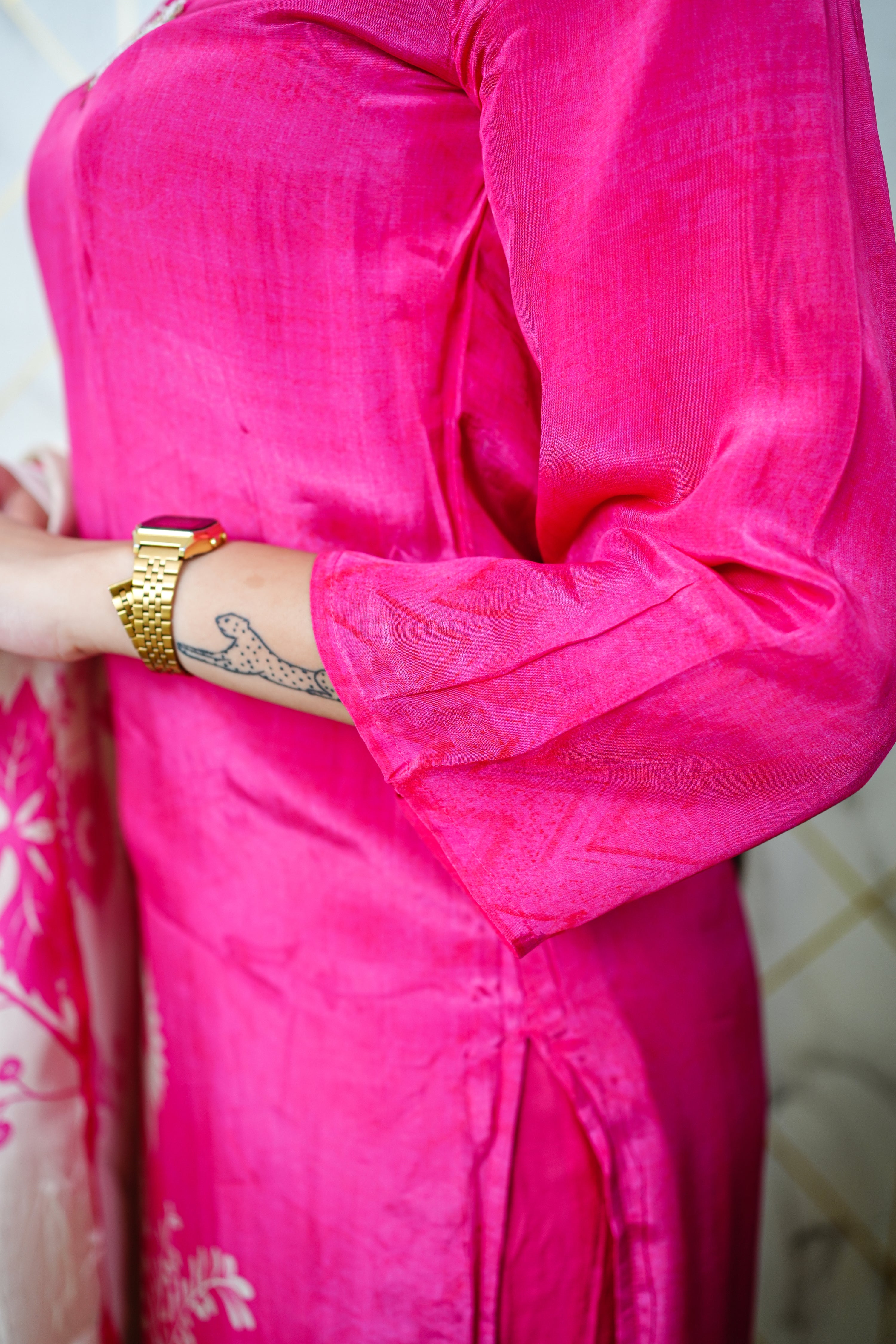 Palak Crepe HandEmbroidered Pant Set - The Jaipur Studio