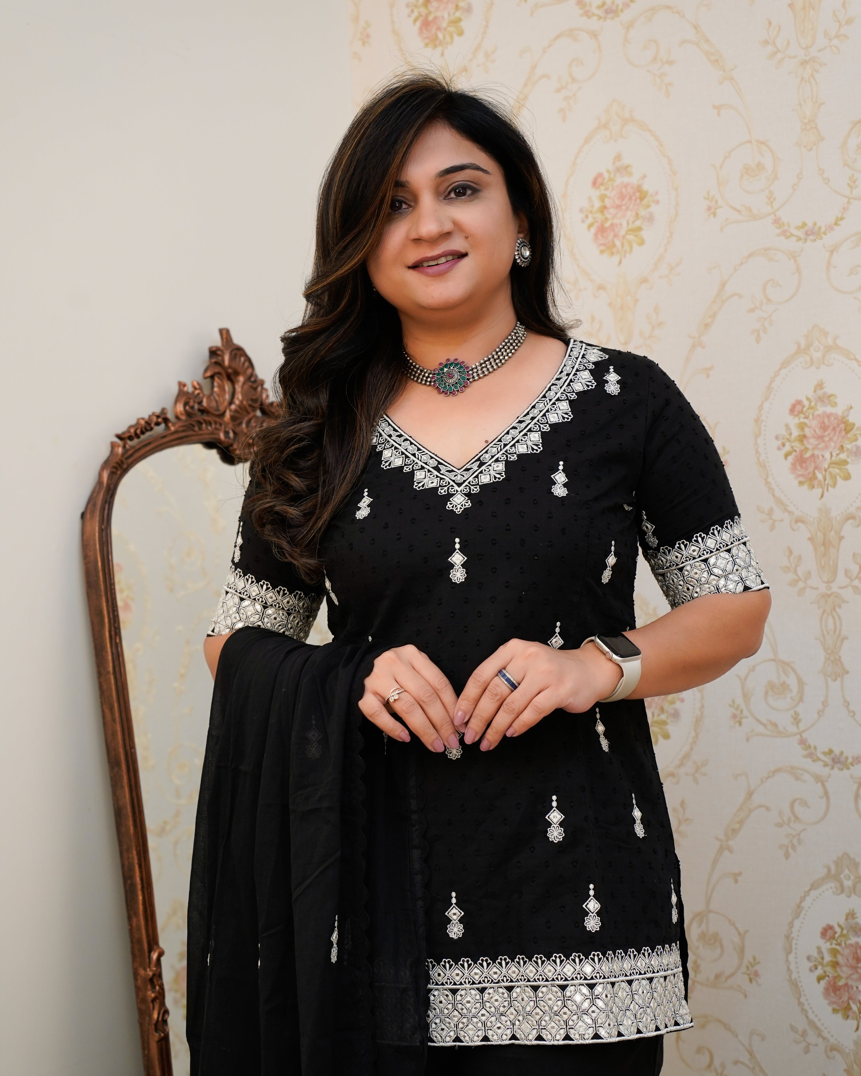 Parul Mul Cotton Embroidered Sharara Set - The Jaipur Studio