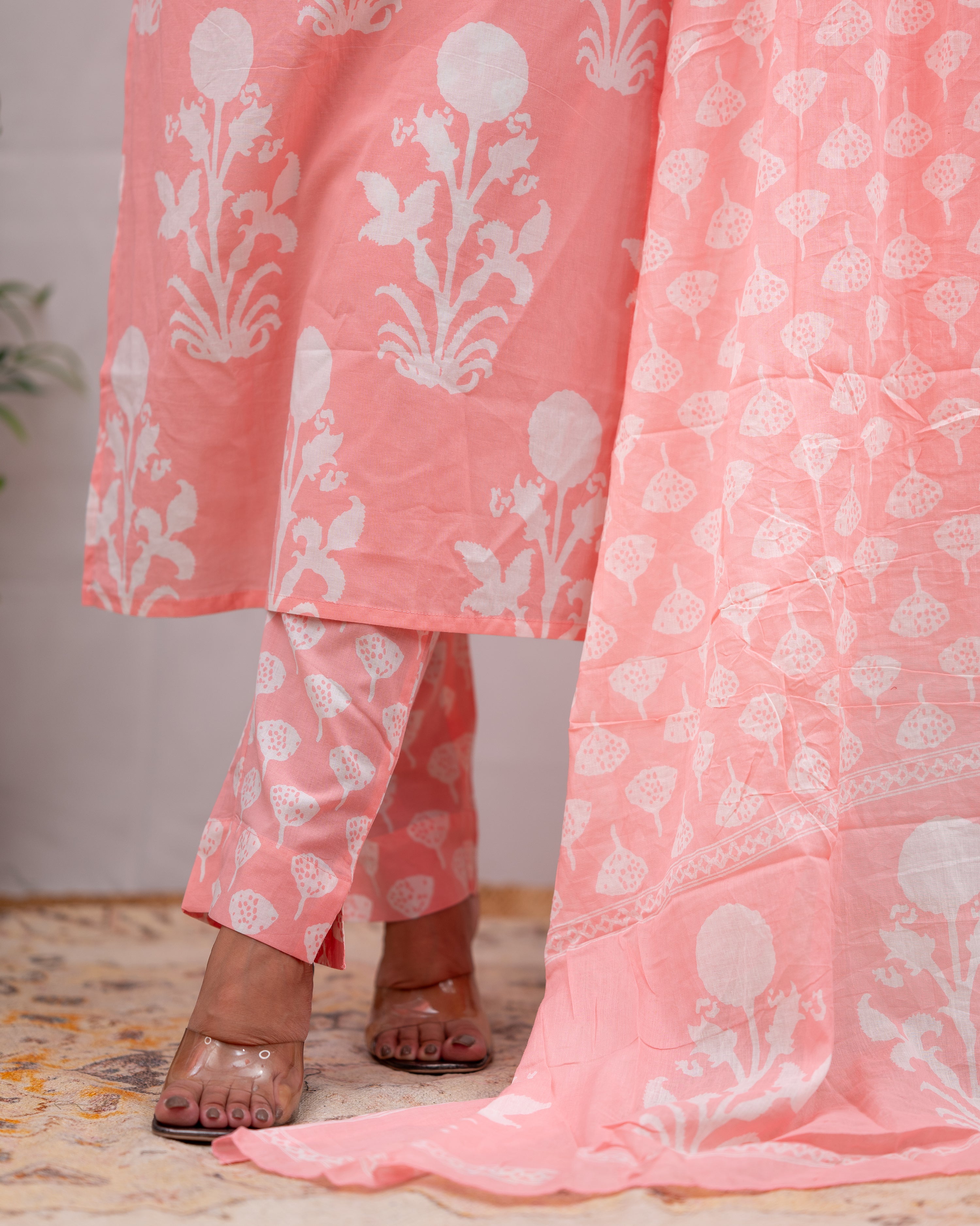 Lisha cotton handblock print Pant Set - The Jaipur Studio
