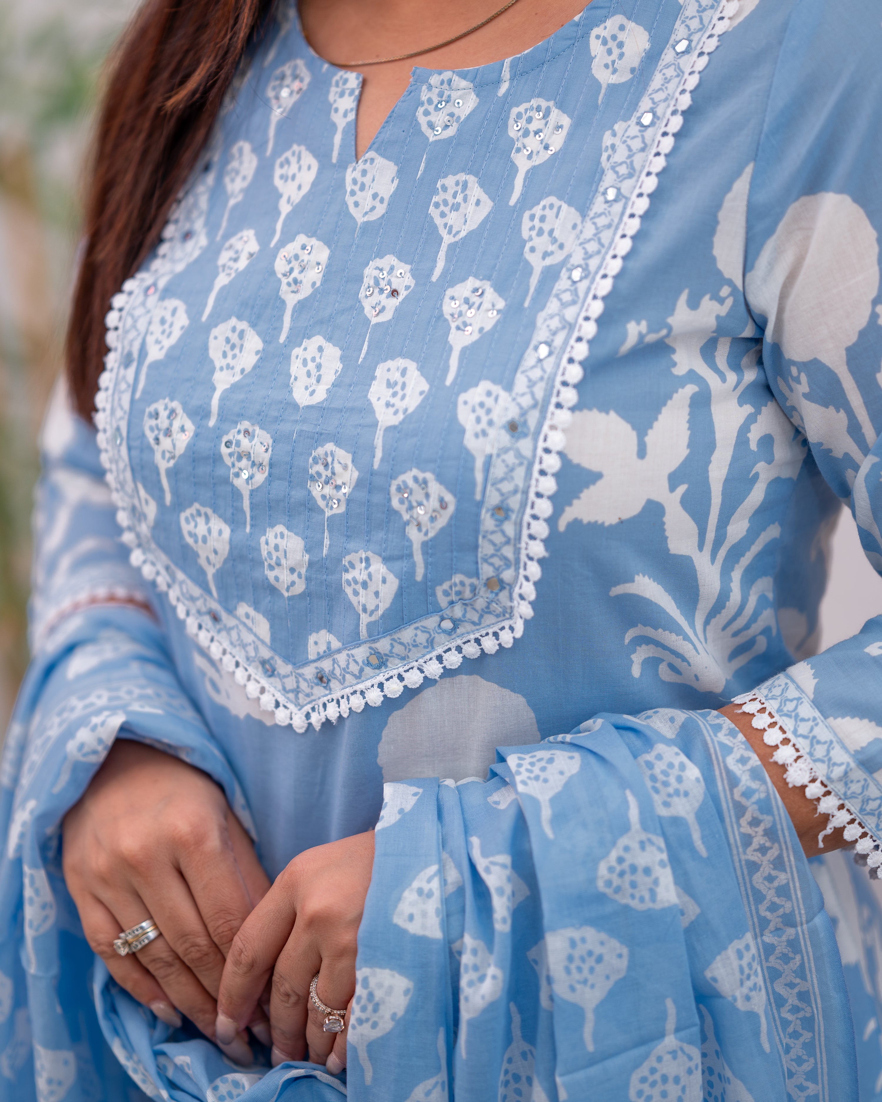 Lisha cotton handblock print Pant Set - The Jaipur Studio
