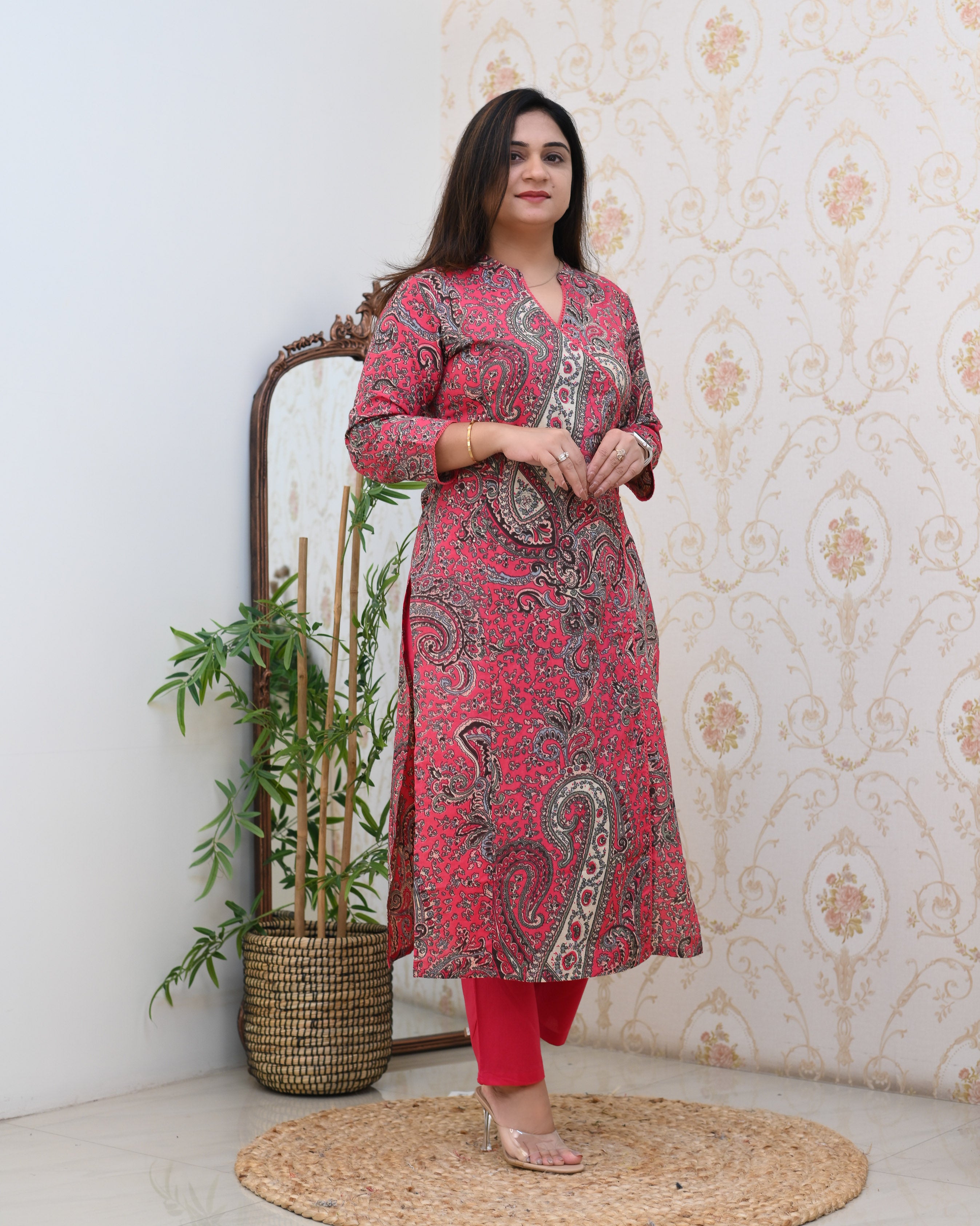 Anushka Casual Angrakha Style Cotton Pant Set - The Jaipur Studio