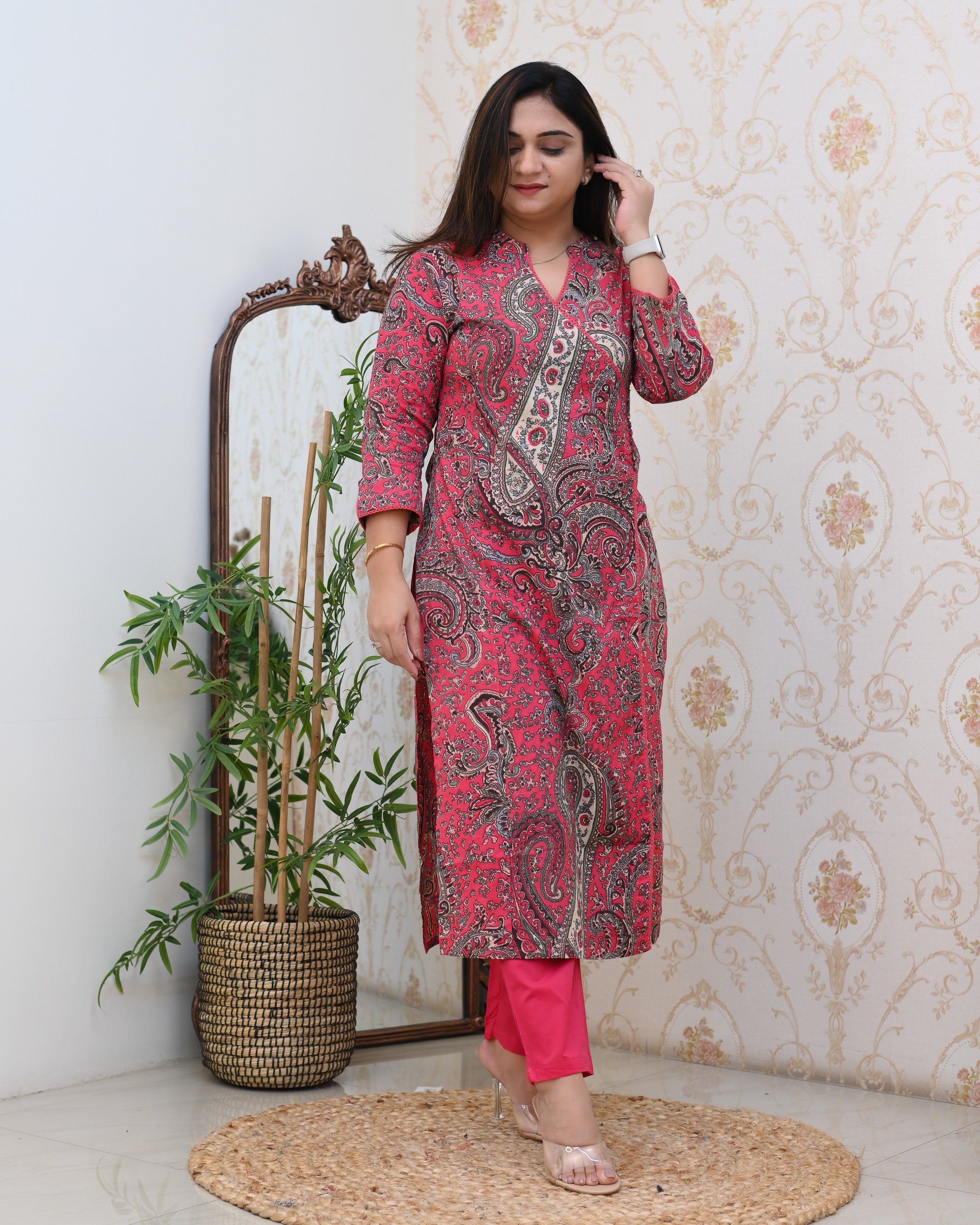 Anushka Casual Angrakha Style Cotton Pant Set - The Jaipur Studio