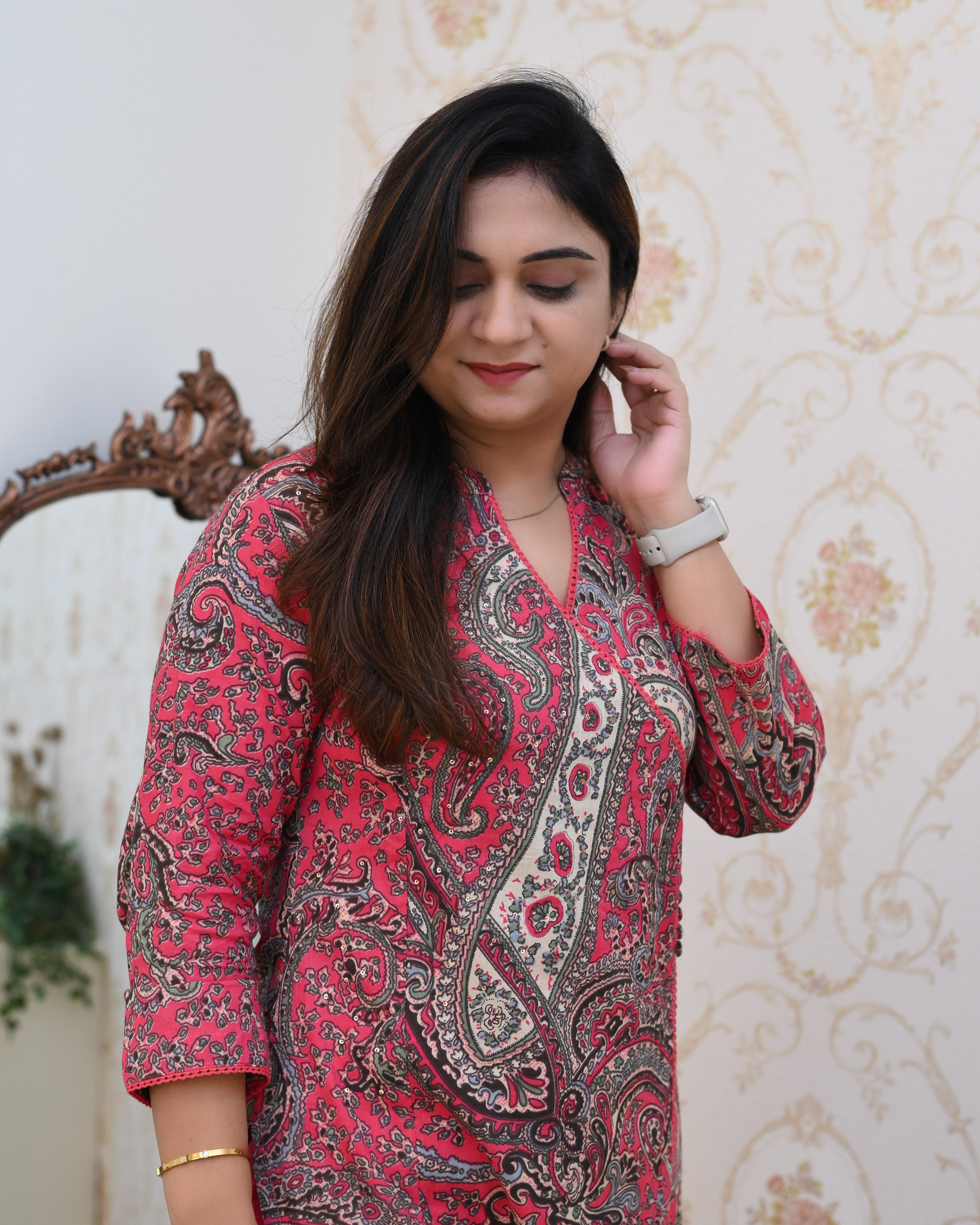 Anushka Casual Angrakha Style Cotton Pant Set - The Jaipur Studio