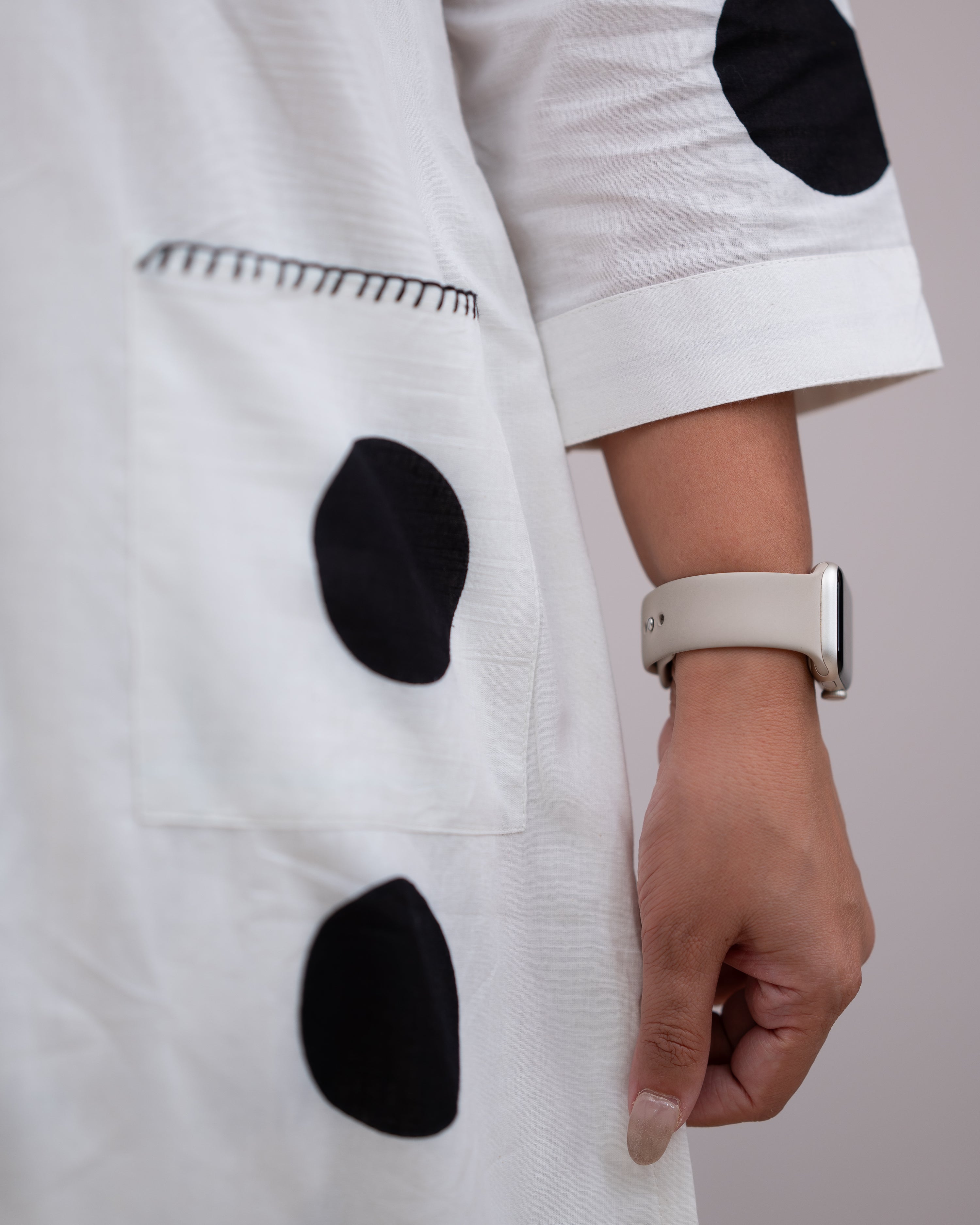Sara Polka Print Mul Cotton A-line Coord Set - The Jaipur Studio