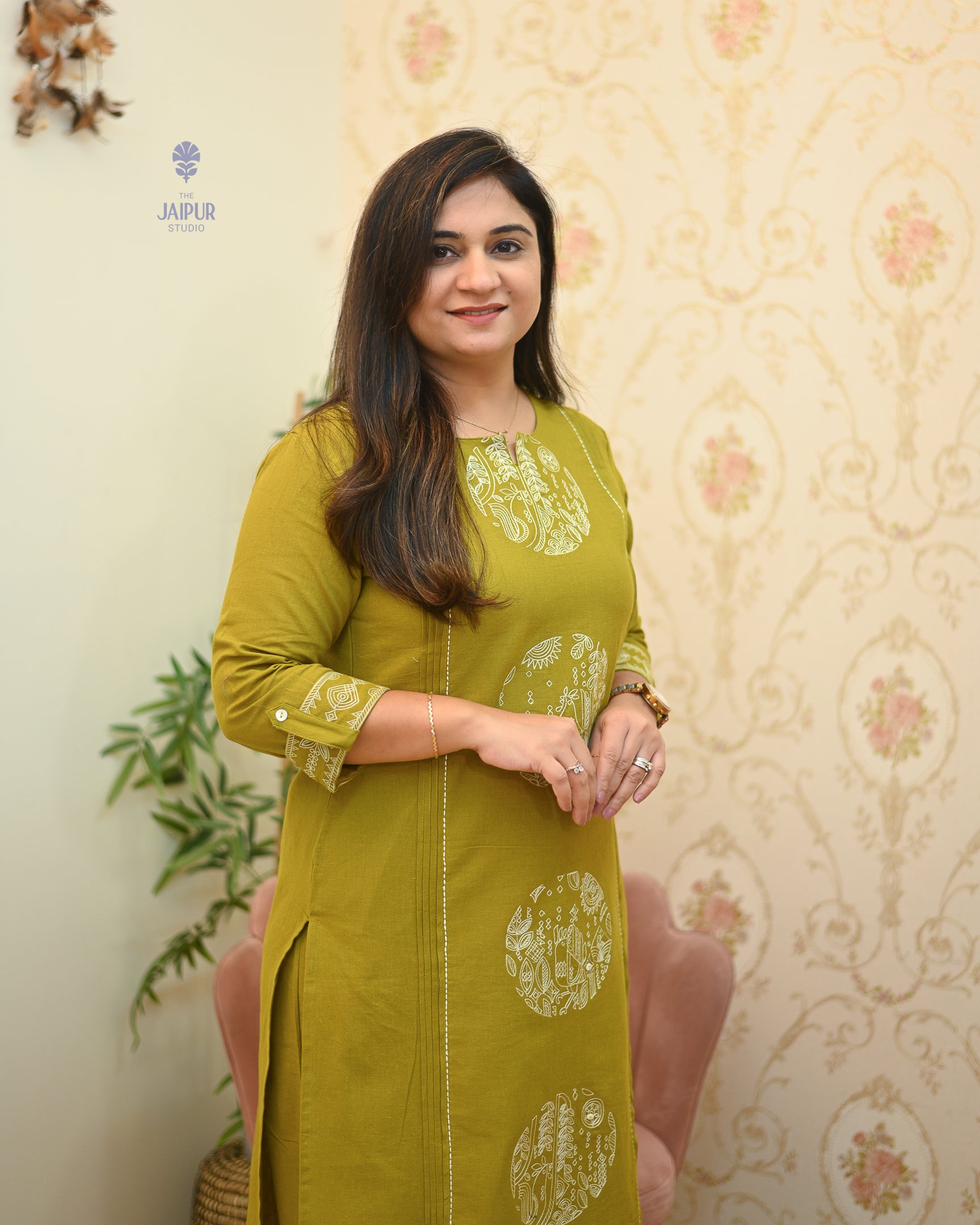 Chahat Cotton Embroidered Pant Set - The Jaipur Studio