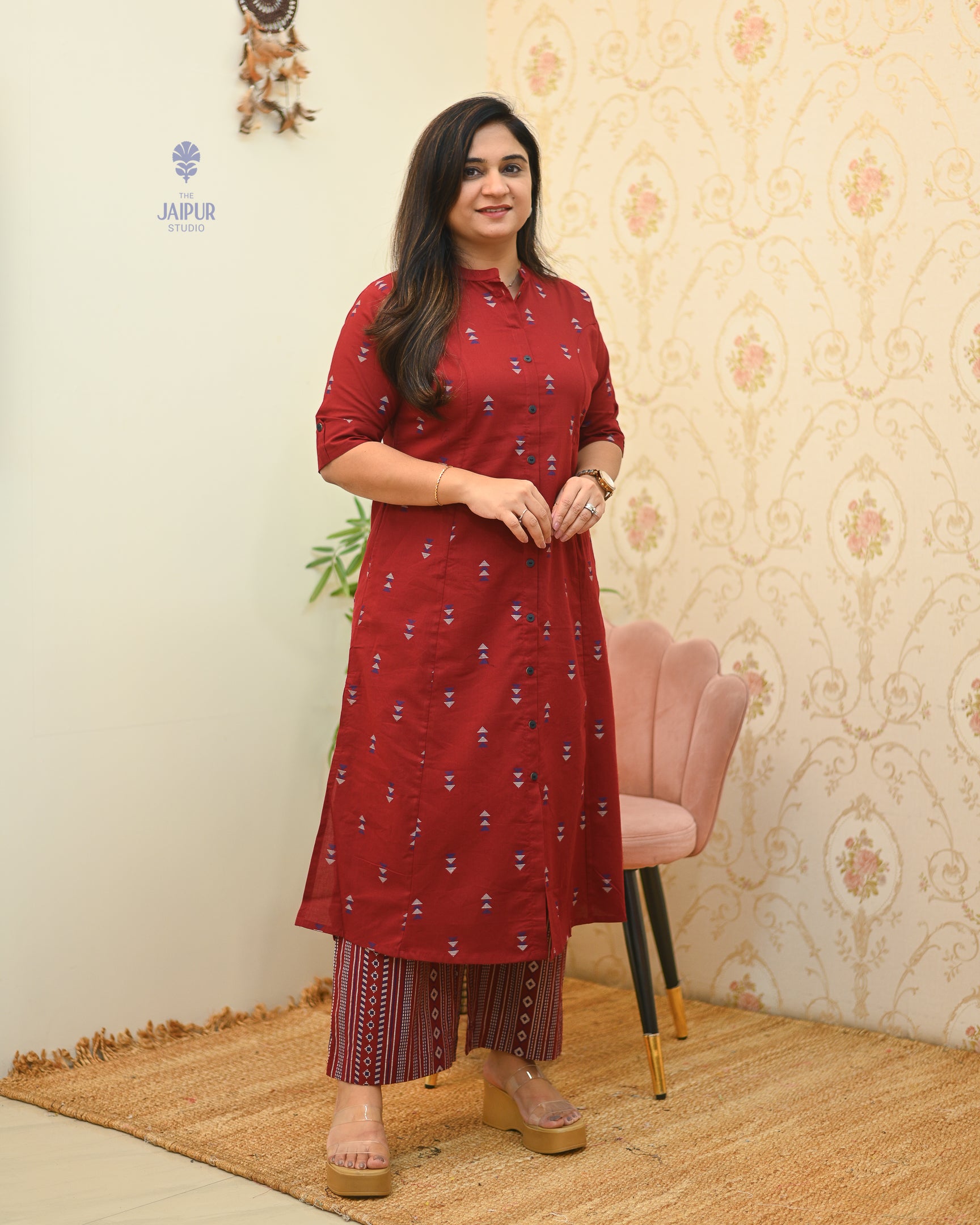 Sonali Cotton Ikkat A-line Coord set - The Jaipur Studio