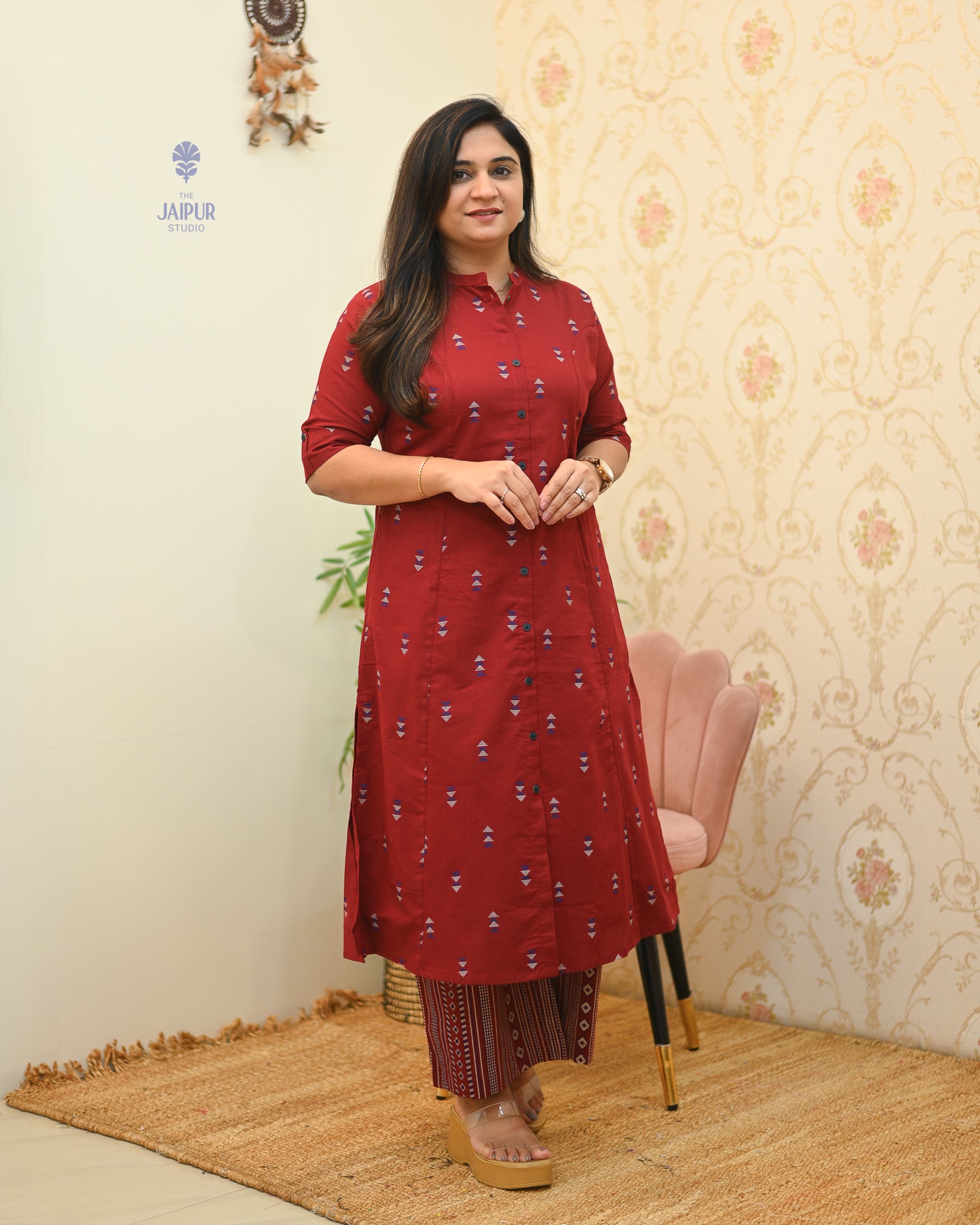 Sonali Cotton Ikkat A-line Coord set - The Jaipur Studio