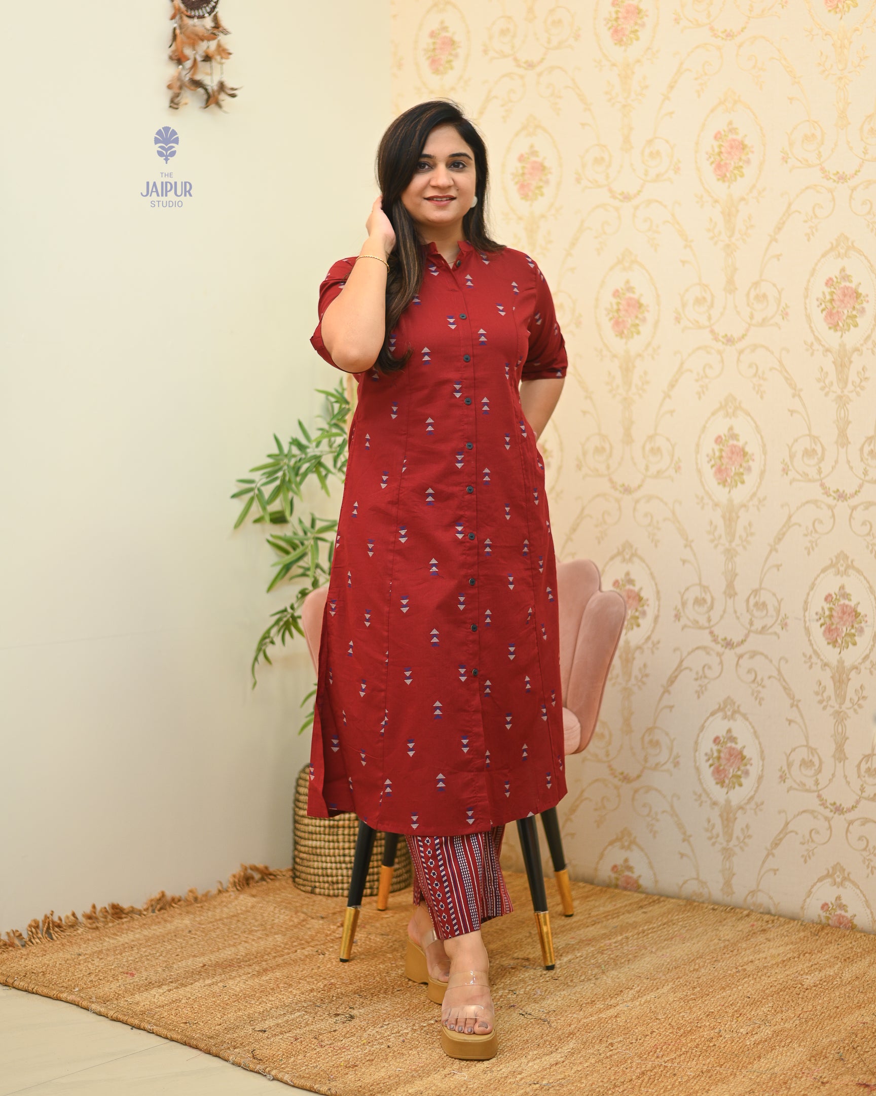 Sonali Cotton Ikkat A-line Coord set - The Jaipur Studio
