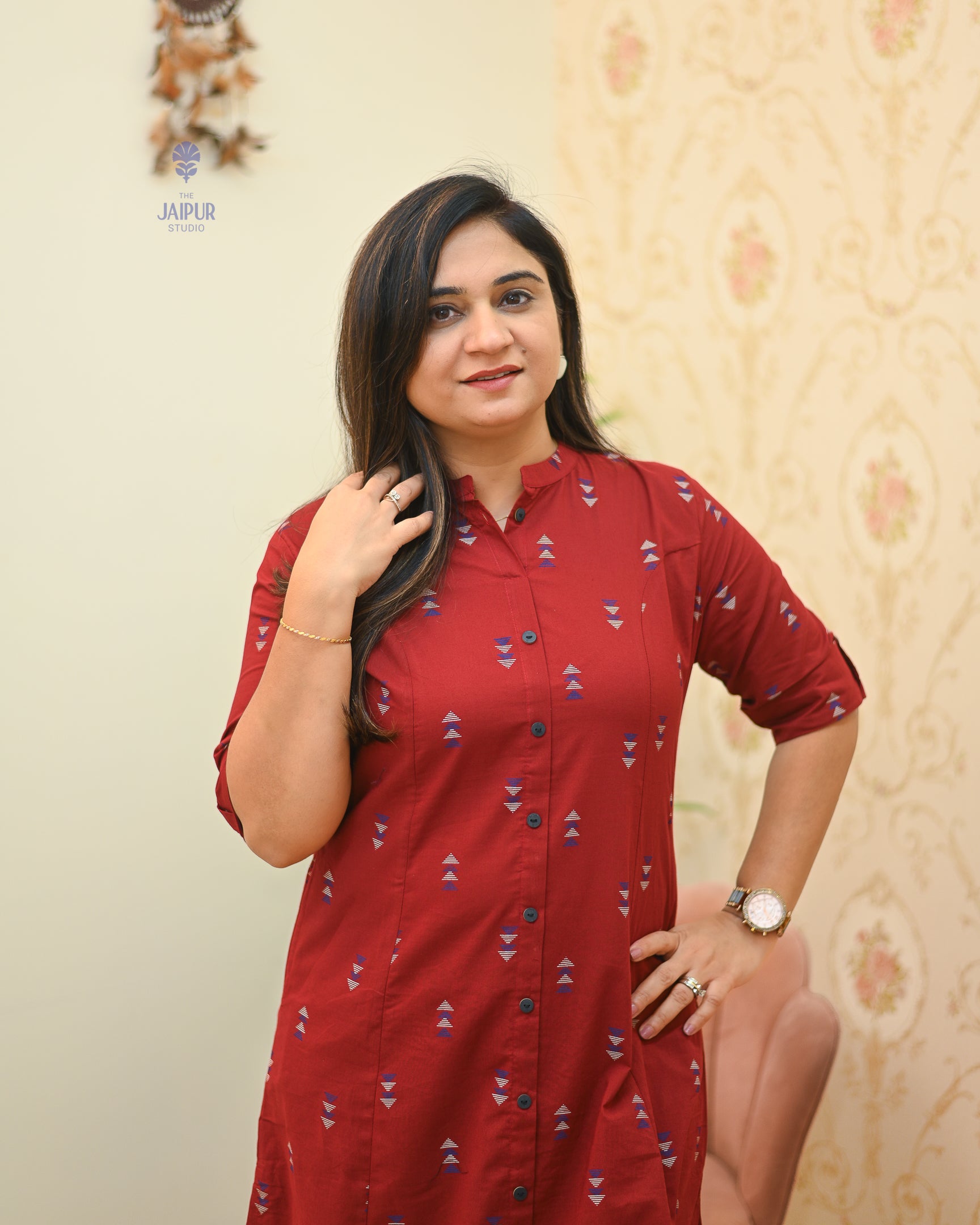 Sonali Cotton Ikkat A-line Coord set - The Jaipur Studio