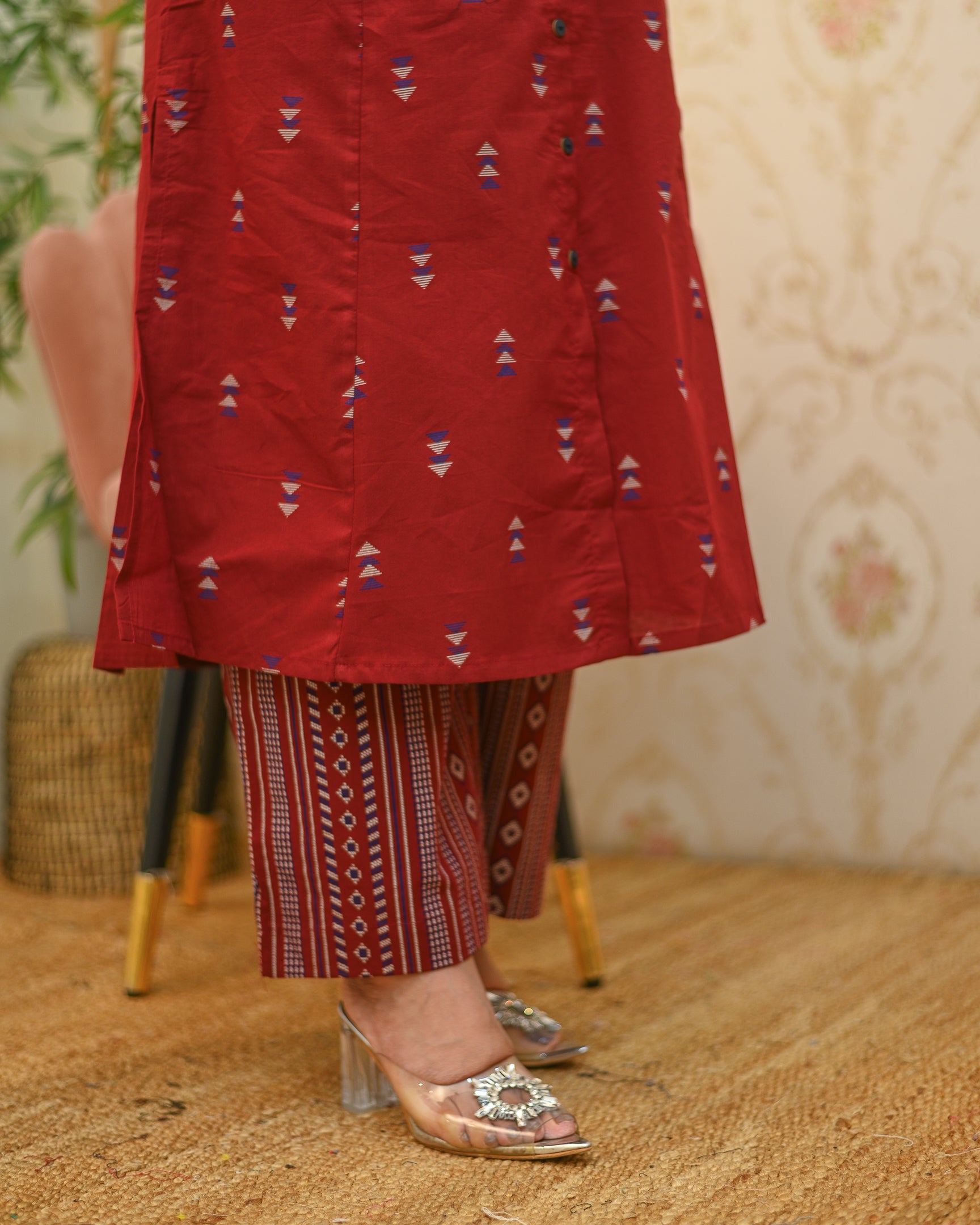 Sonali Cotton Ikkat A-line Coord set - The Jaipur Studio