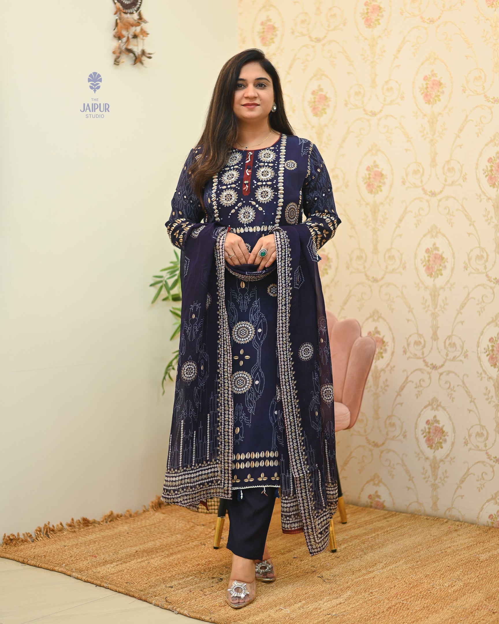 Joshina Premium Muslin Hand Embroidered Pant Set - The Jaipur Studio