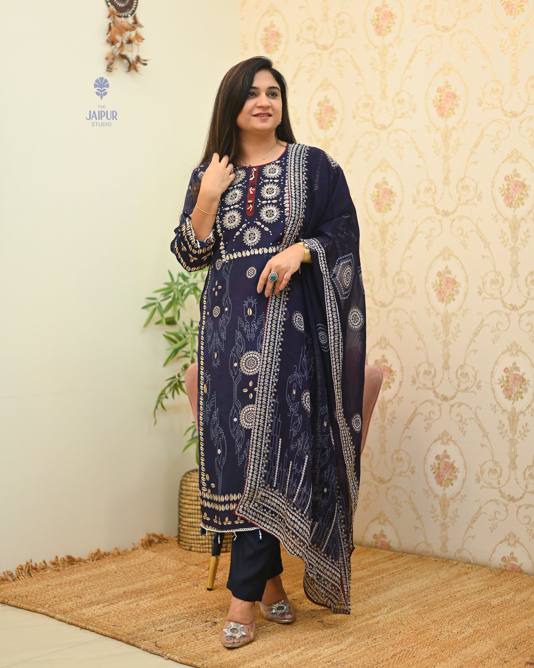 Joshina Premium Muslin Hand Embroidered Pant Set - The Jaipur Studio
