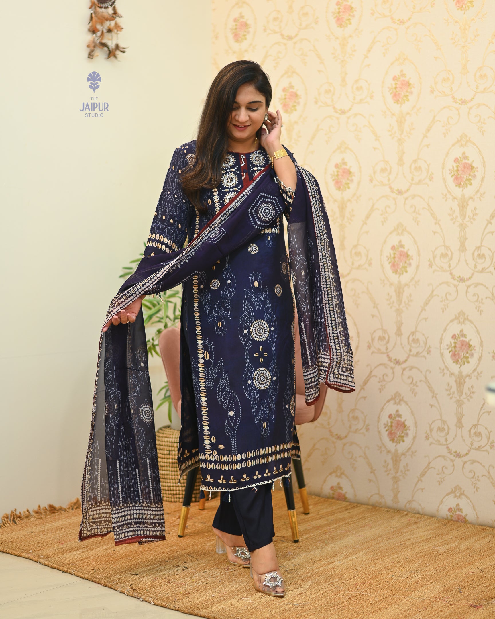 Joshina Premium Muslin Hand Embroidered Pant Set - The Jaipur Studio