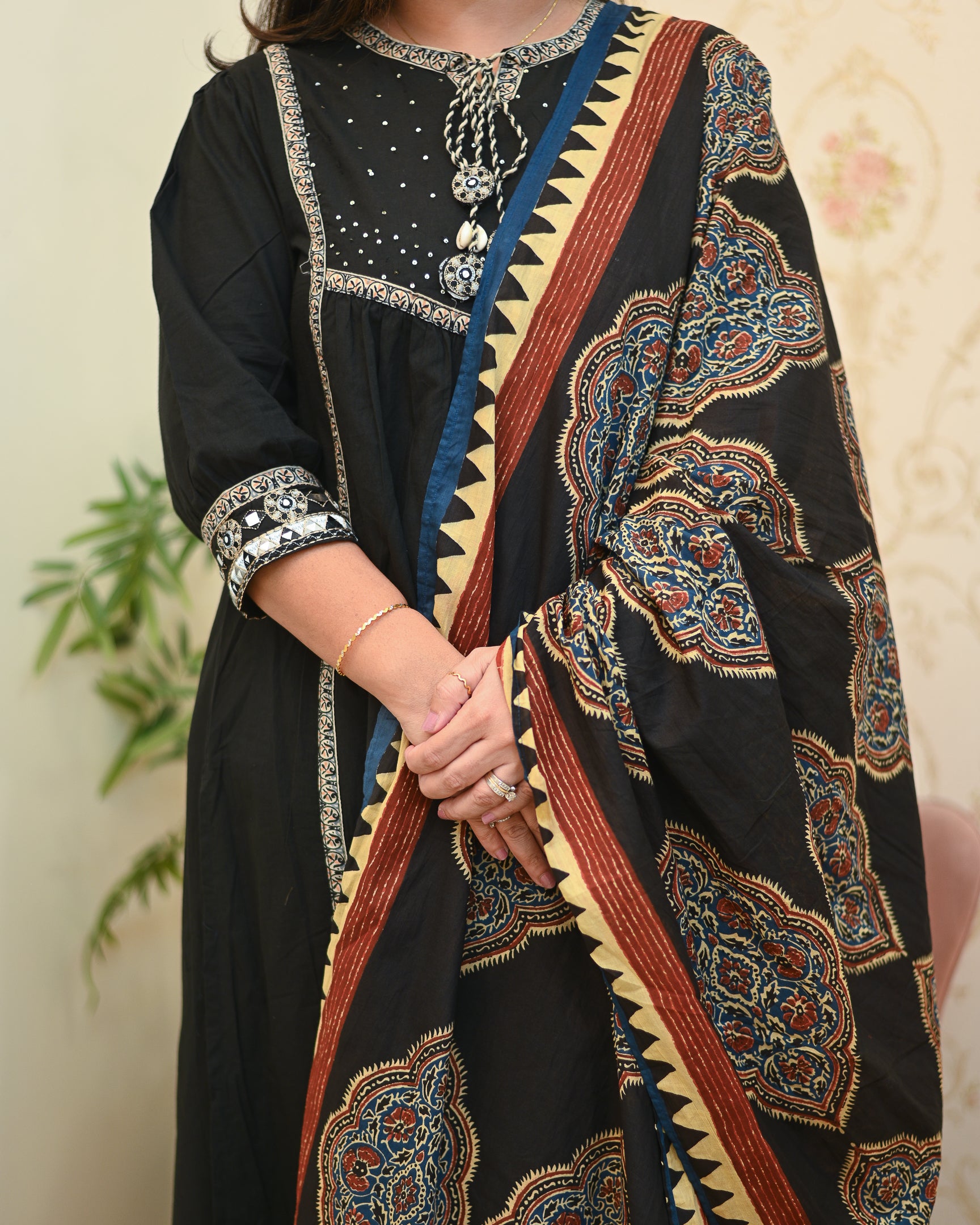 Natasha Cotton Embroidered Pant Set - The Jaipur Studio