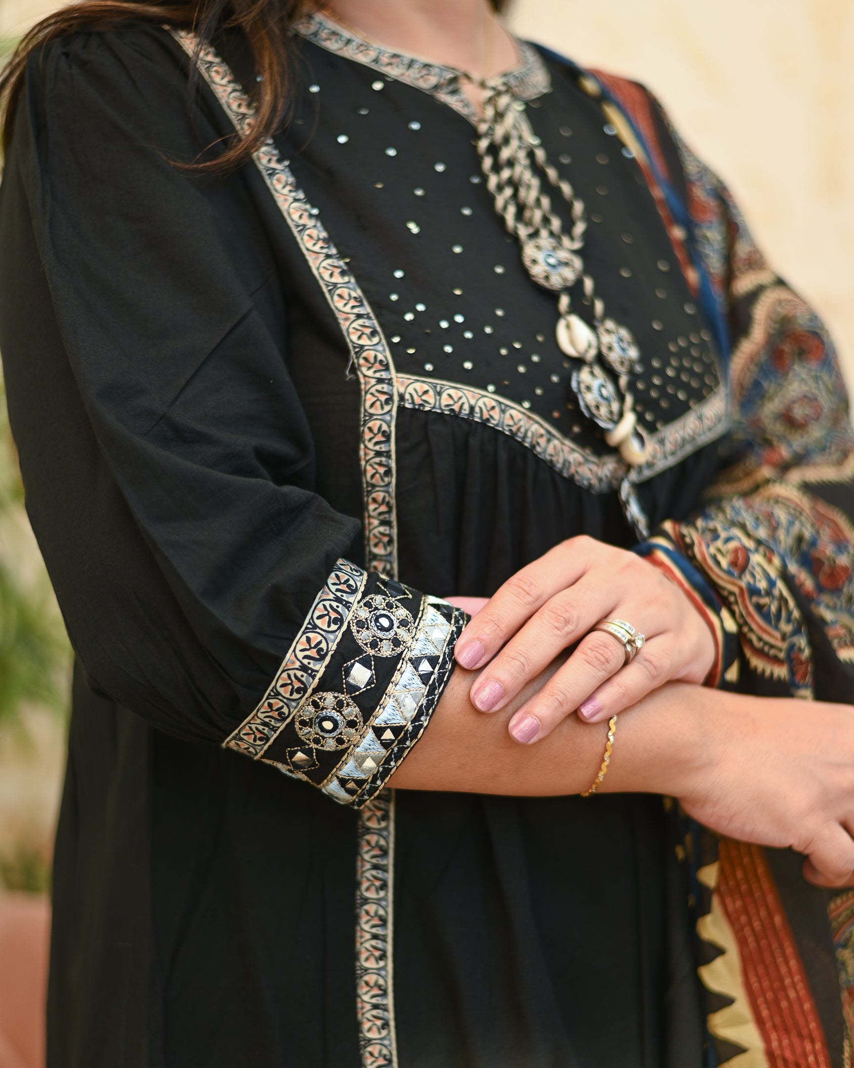Natasha Cotton Embroidered Pant Set - The Jaipur Studio