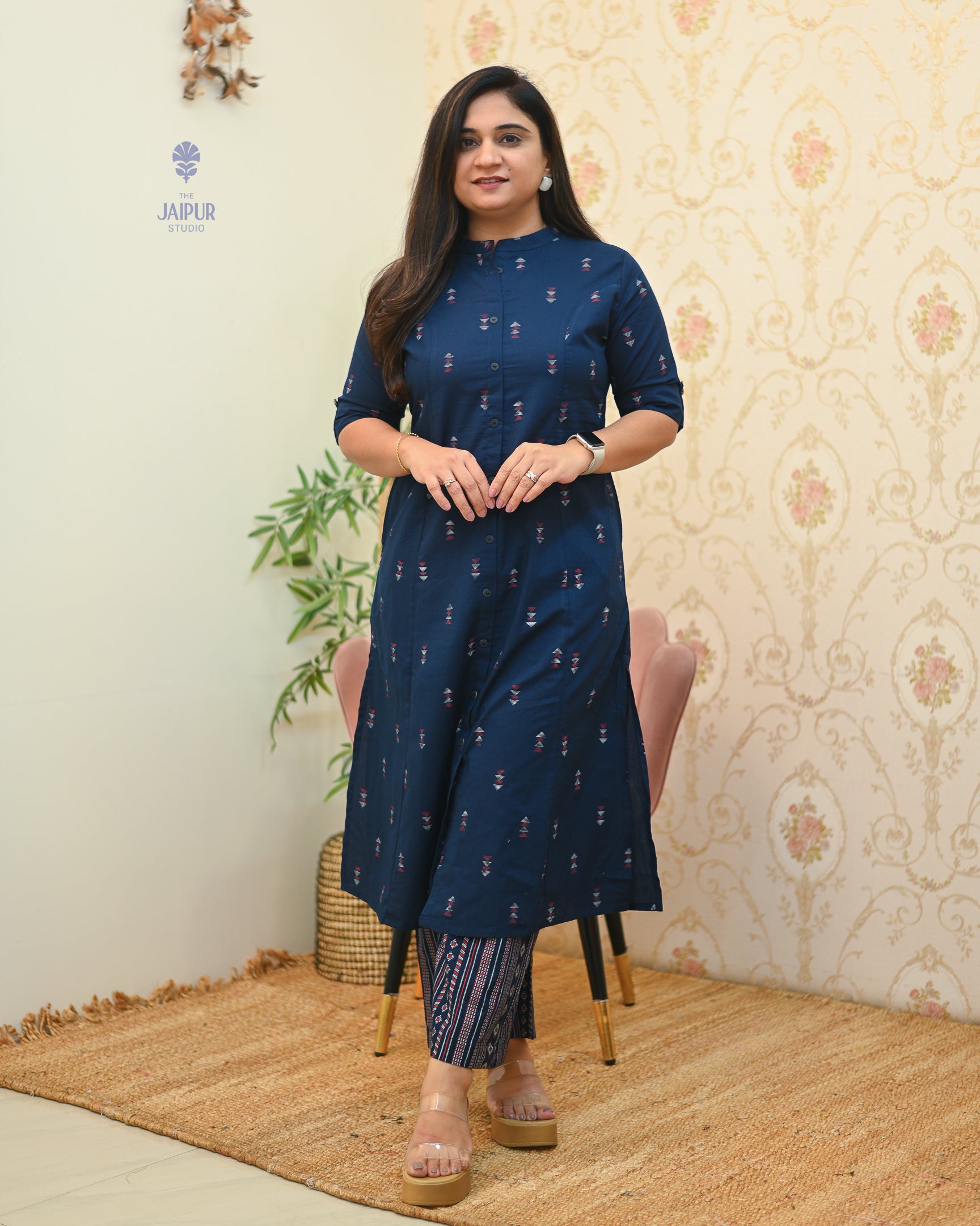Sonali Cotton Ikkat A-line Coord set - The Jaipur Studio