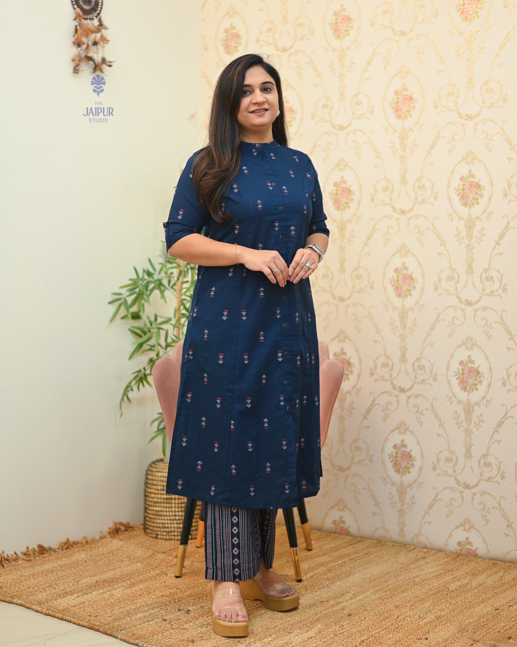 Sonali Cotton Ikkat A-line Coord set - The Jaipur Studio