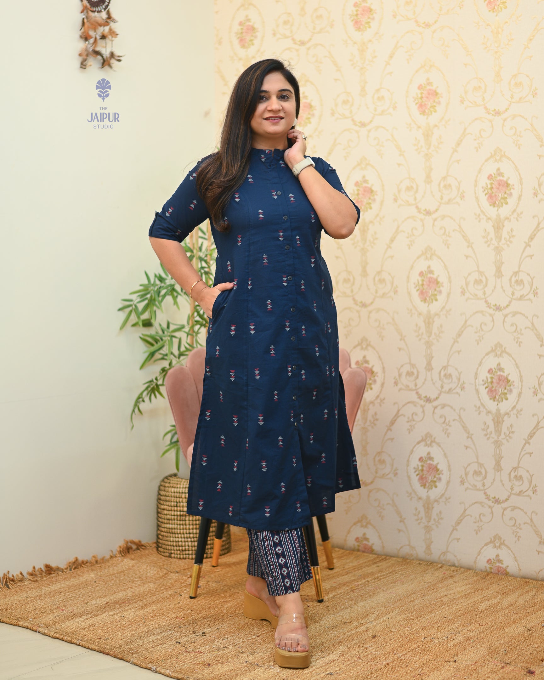 Sonali Cotton Ikkat A-line Coord set - The Jaipur Studio