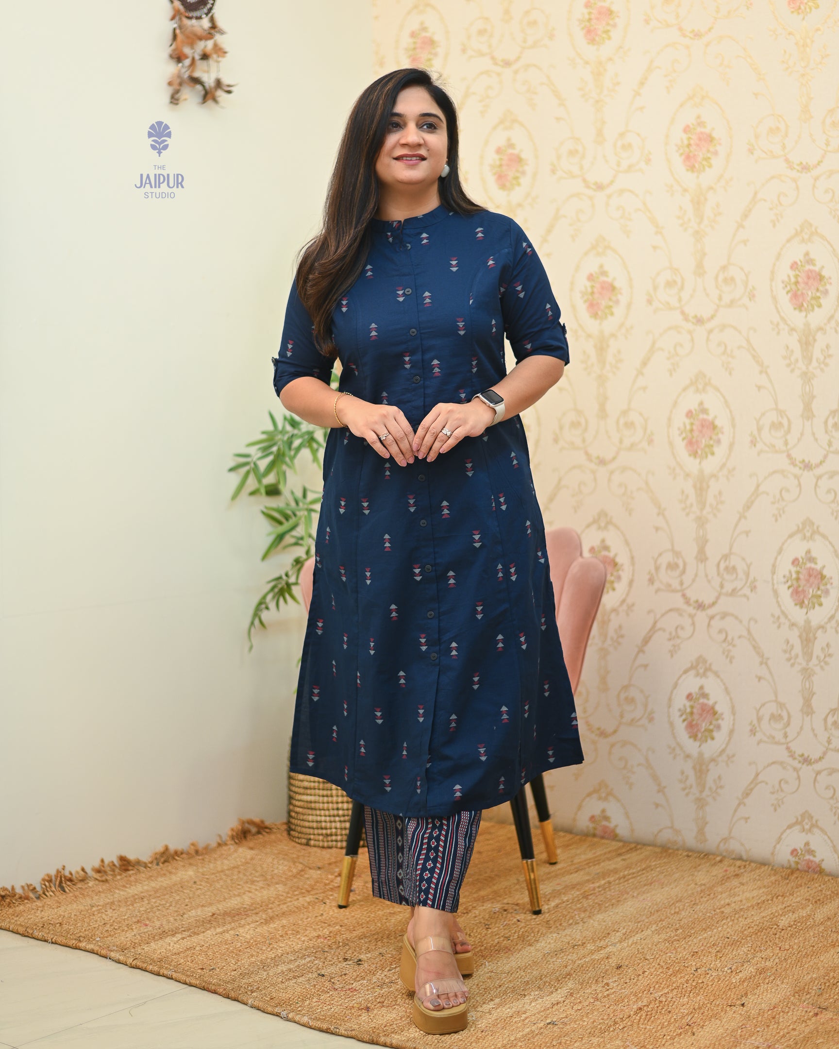Sonali Cotton Ikkat A-line Coord set - The Jaipur Studio