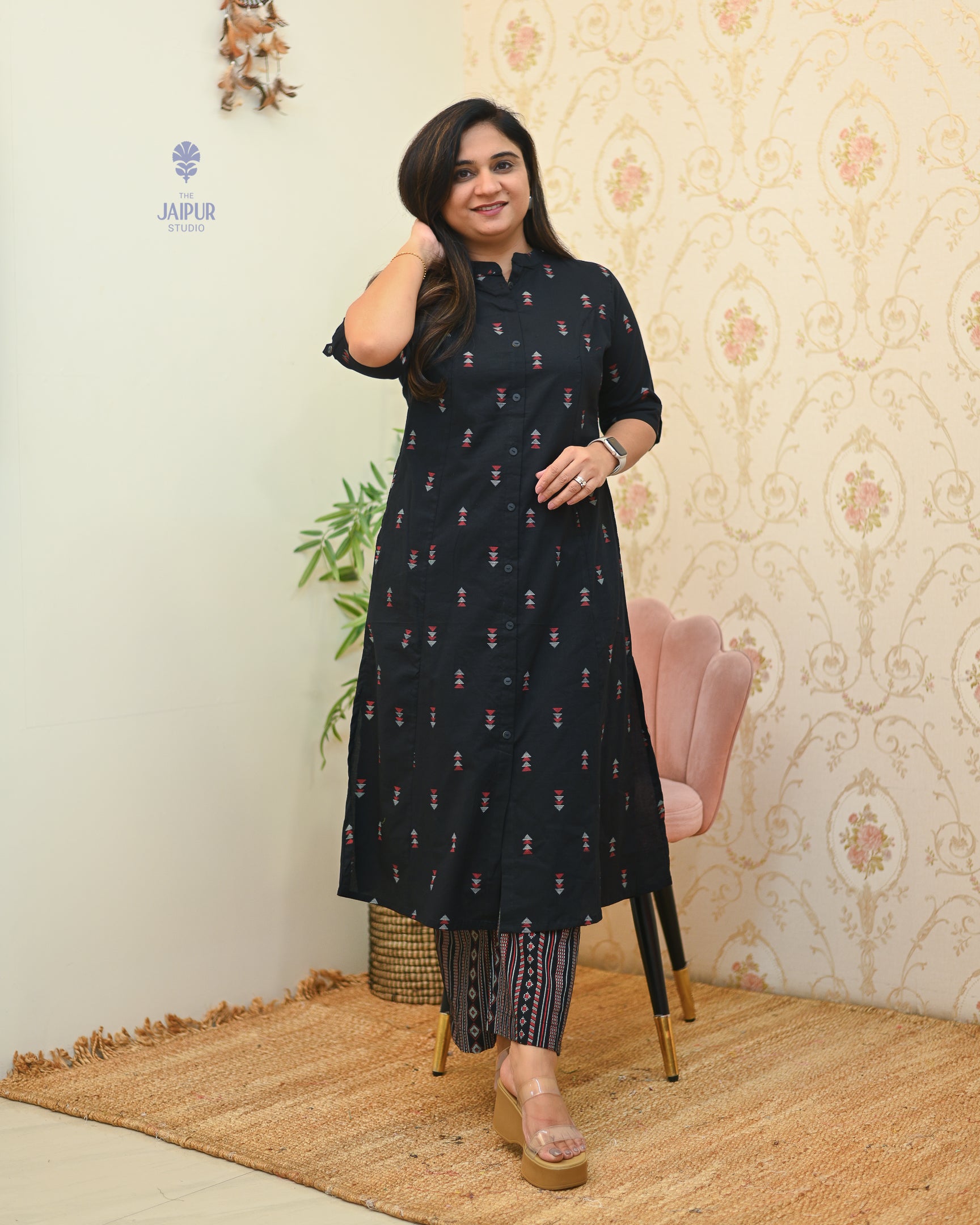 Sonali Cotton Ikkat A-line Coord set - The Jaipur Studio