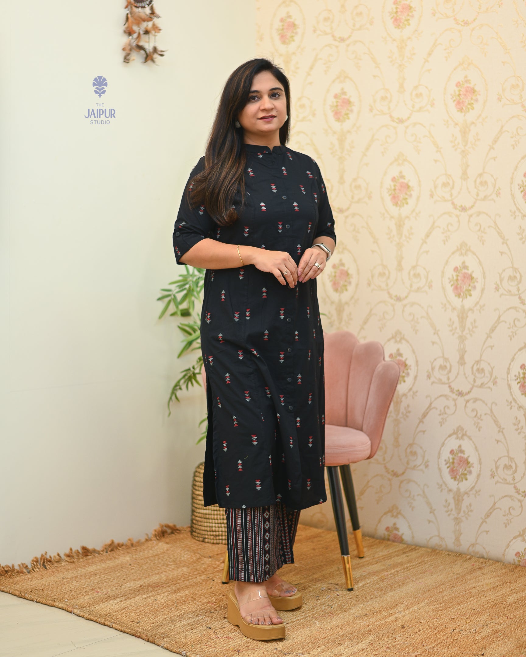 Sonali Cotton Ikkat A-line Coord set - The Jaipur Studio