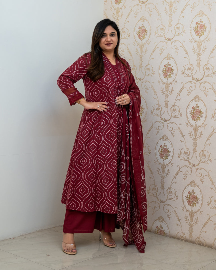 ‘Heena’ Cotton A-line Embroidered Divider Set - The Jaipur Studio