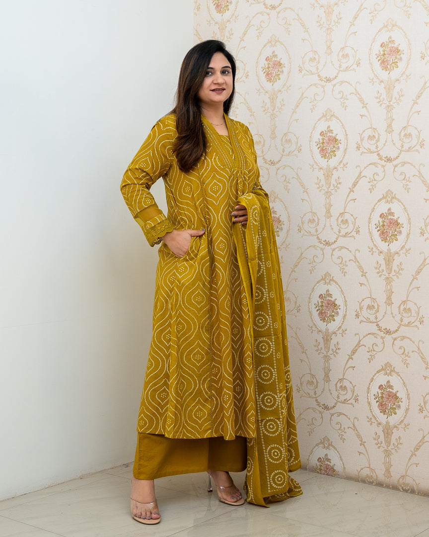‘Heena’ Cotton A-line Embroidered Divider Set - The Jaipur Studio