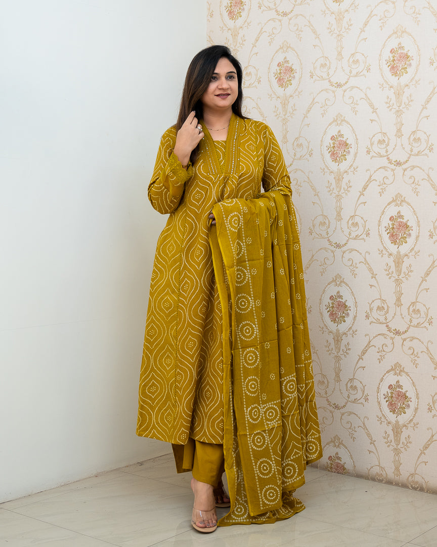 ‘Heena’ Cotton A-line Embroidered Divider Set - The Jaipur Studio