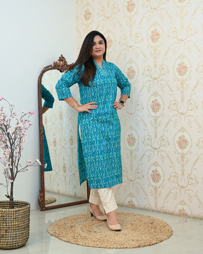 Summerish Cotton Casual Straight Kurta - The Jaipur Studio