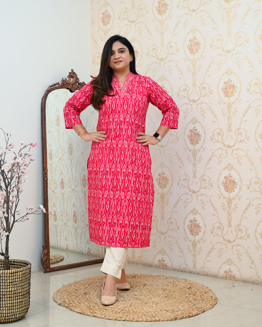 Summerish Cotton Casual Straight Kurta - The Jaipur Studio