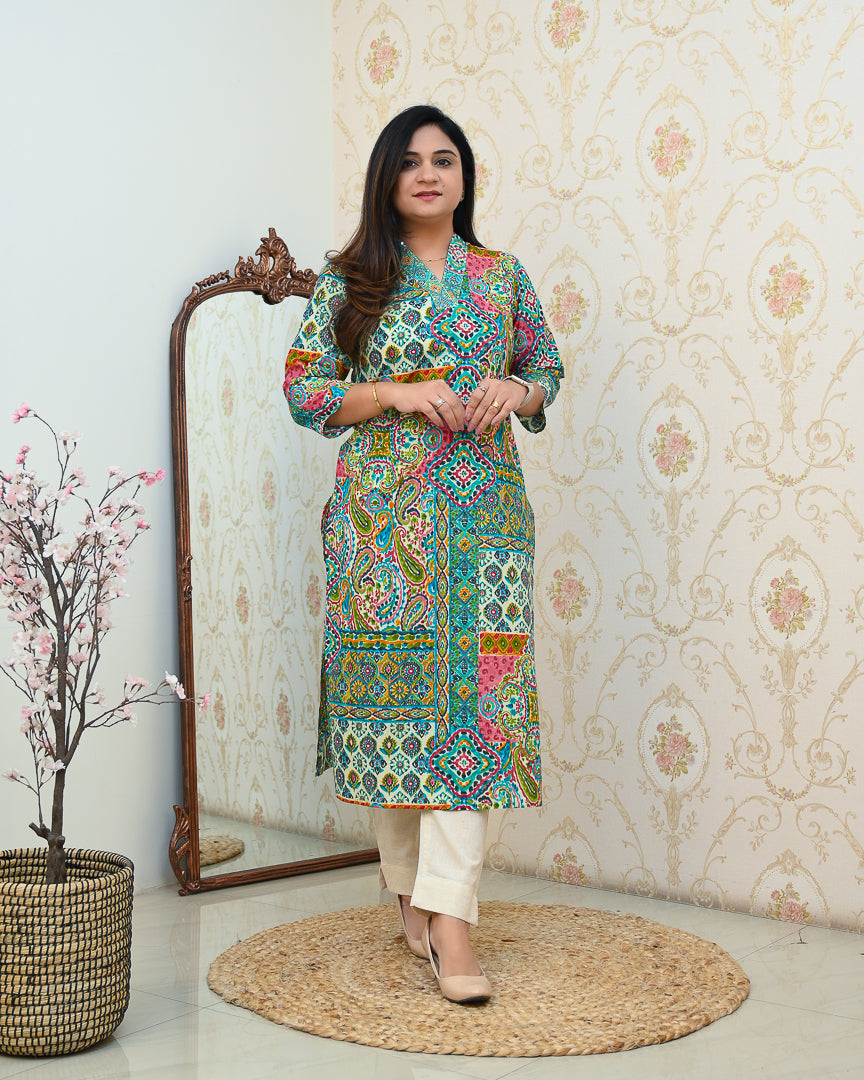 Summerish Cotton Casual Straight Kurta - The Jaipur Studio
