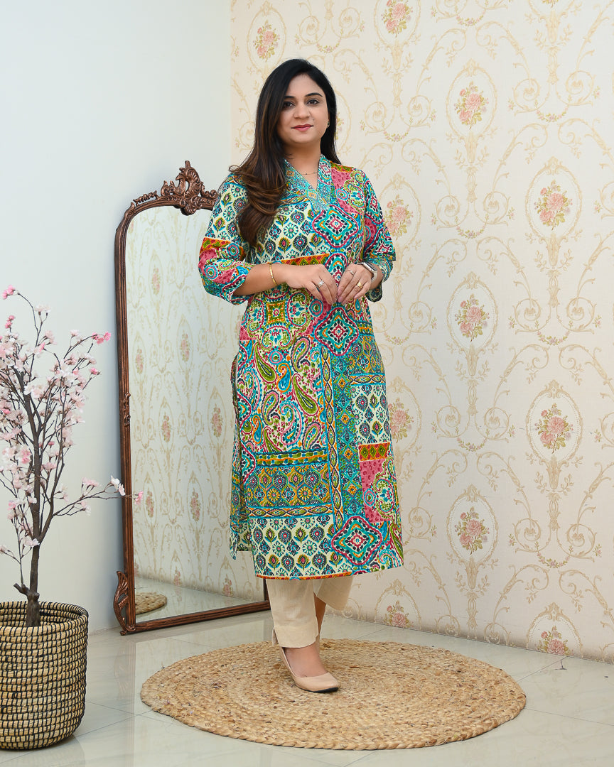 Summerish Cotton Casual Straight Kurta - The Jaipur Studio